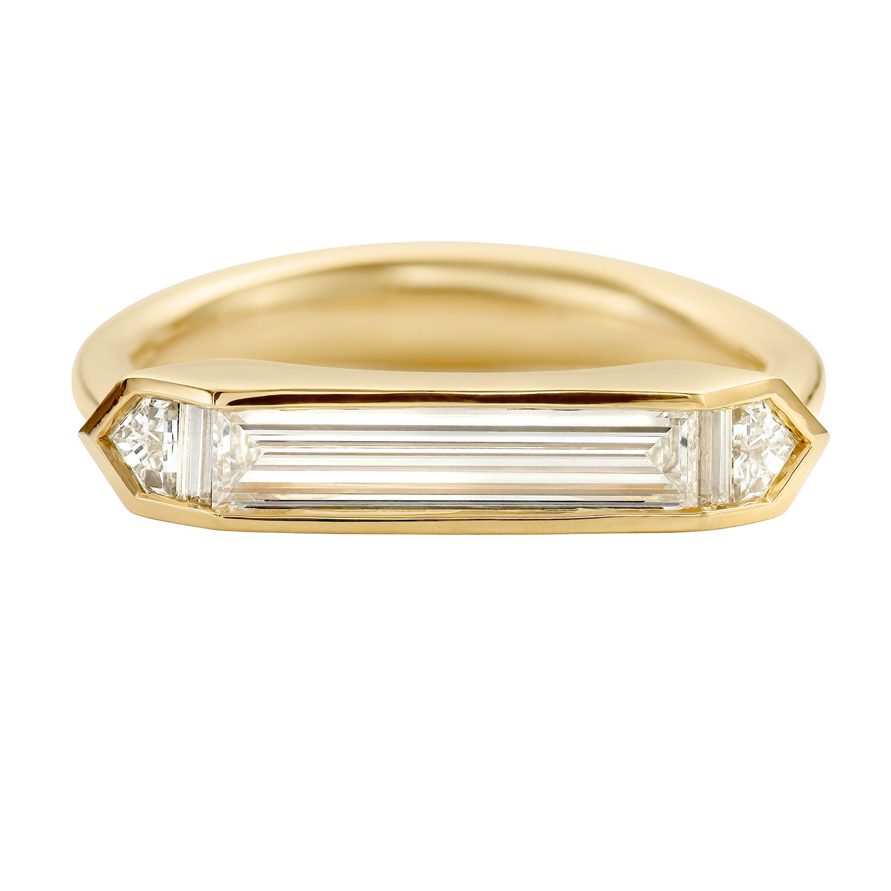 Unique Framed Baguette Engagement Ring with Angled Diamond Settings - Perfect for Proposals, Anniversaries & Special Occasions
