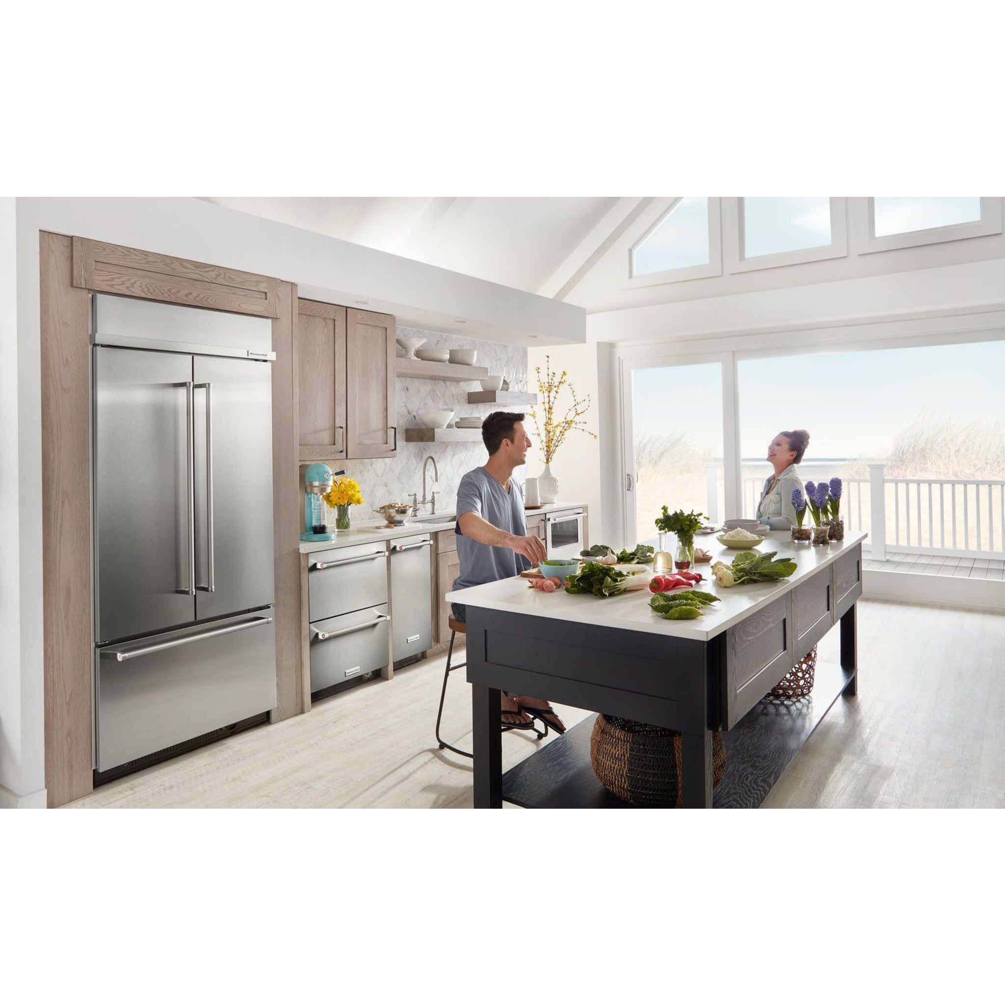 KitchenAid KBFN506ESS 36-Inch French Door Refrigerator with Stainless Steel Finish - Perfect for Modern Kitchens & Open-Concept Homes