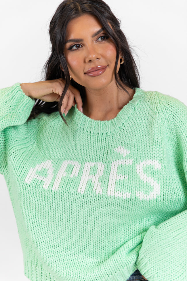 Apres Party Green Sweater for Women - Cozy Knit Pullover Winter Sweater | Perfect for Holiday Parties, Christmas Gifts & Casual Outfits