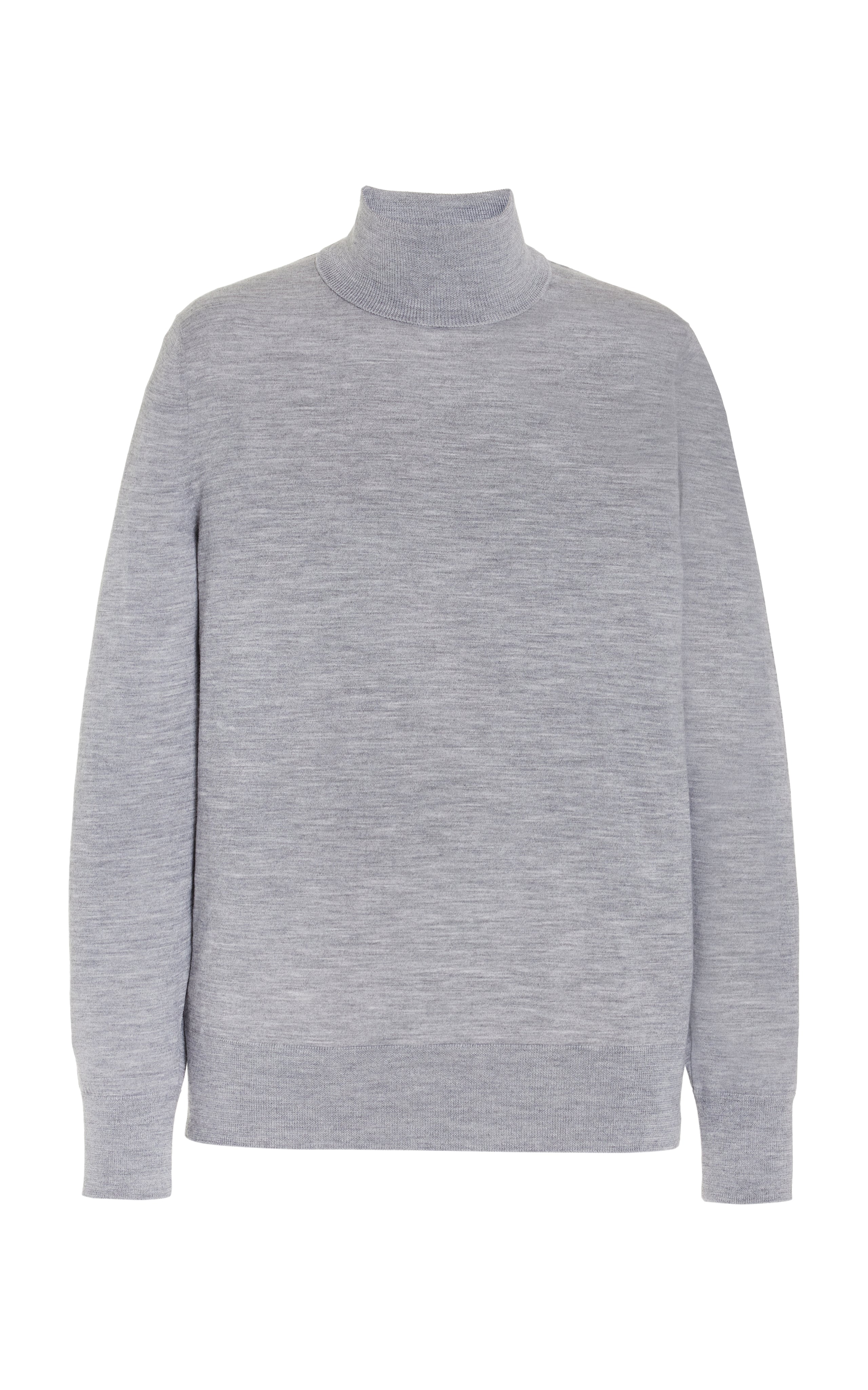 Premium Jermaine Knit Turtleneck Sweater - Soft Heather Grey Merino Wool for Men | Warm Winter Pullover for Office, Date Night & Casual Outfits