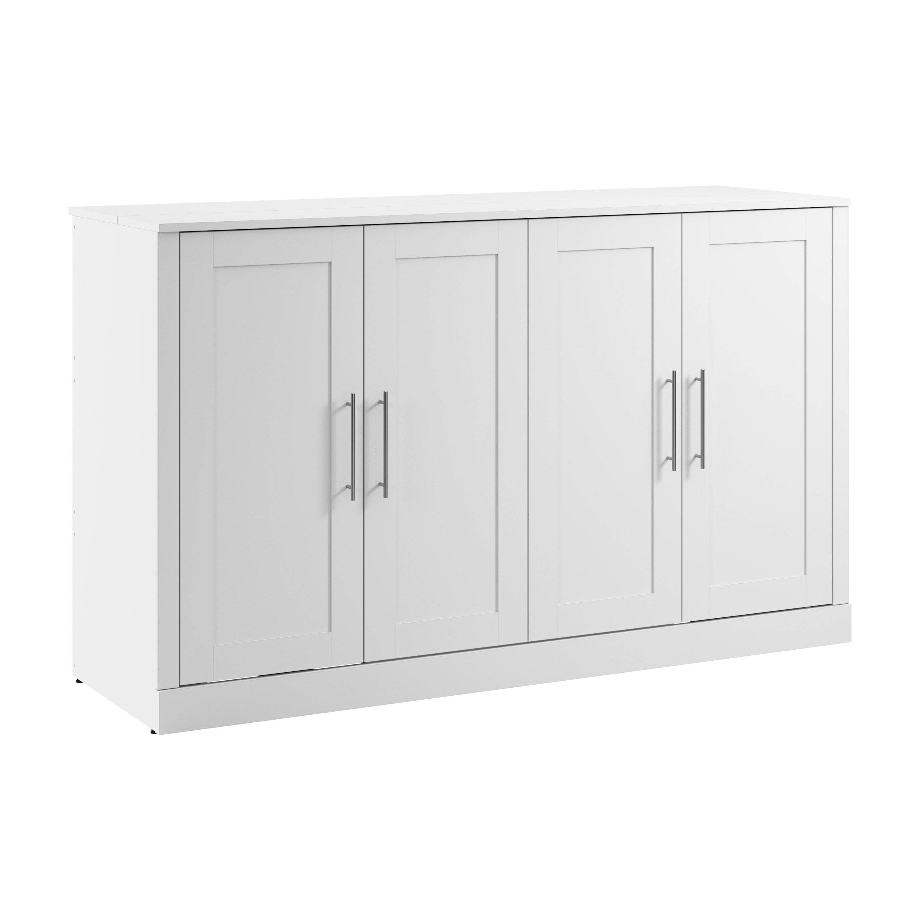 Pur 75W Queen Cabinet Bed with Mattress - 3 Color Options | Space-Saving Murphy Bed for Small Apartments & Guest Rooms