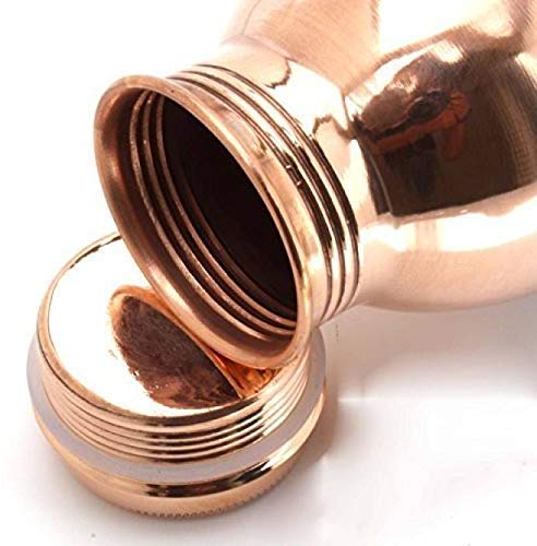 1L Pure Copper Water Bottle Set - 100% Premium Copper, BPA-Free, Leak-Proof for Gym, Yoga & Outdoor Activities | Keeps Water Cool Naturally | Ayurvedic Health Benefits