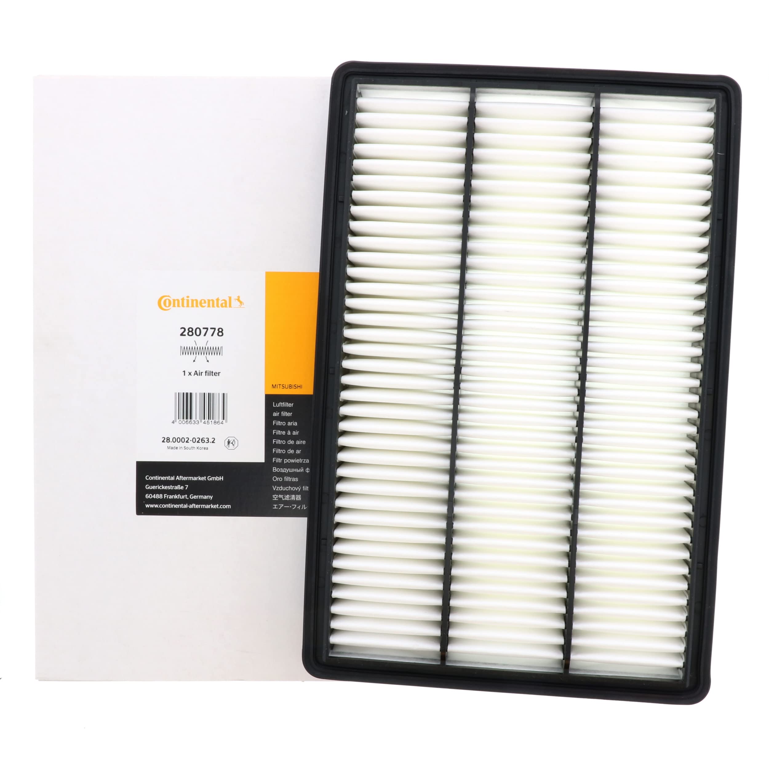 Continental 280778 OEM Quality Engine Air Filter - Compatible with Multiple Car Models - Perfect for Improved Engine Performance & Fuel Efficiency