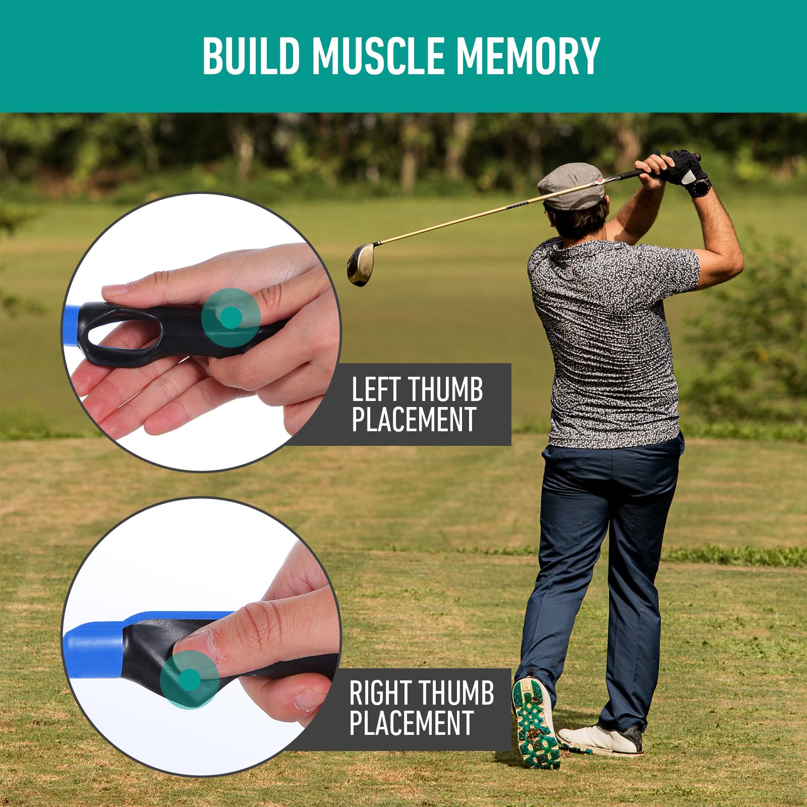 6in Golf Grip Trainer - Right Hand Golf Swing Training Aid for Beginners | Improve Hand Position & Swing Technique | Perfect for Driving Range & Home Practice