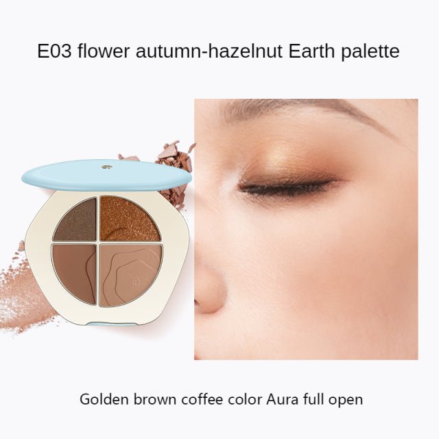 TIMAGE 4-Color Flower Shadow Eyeshadow Palette - Long Lasting Pigmented Makeup for Day & Night Looks - Perfect for Parties, Weddings & Everyday Wear