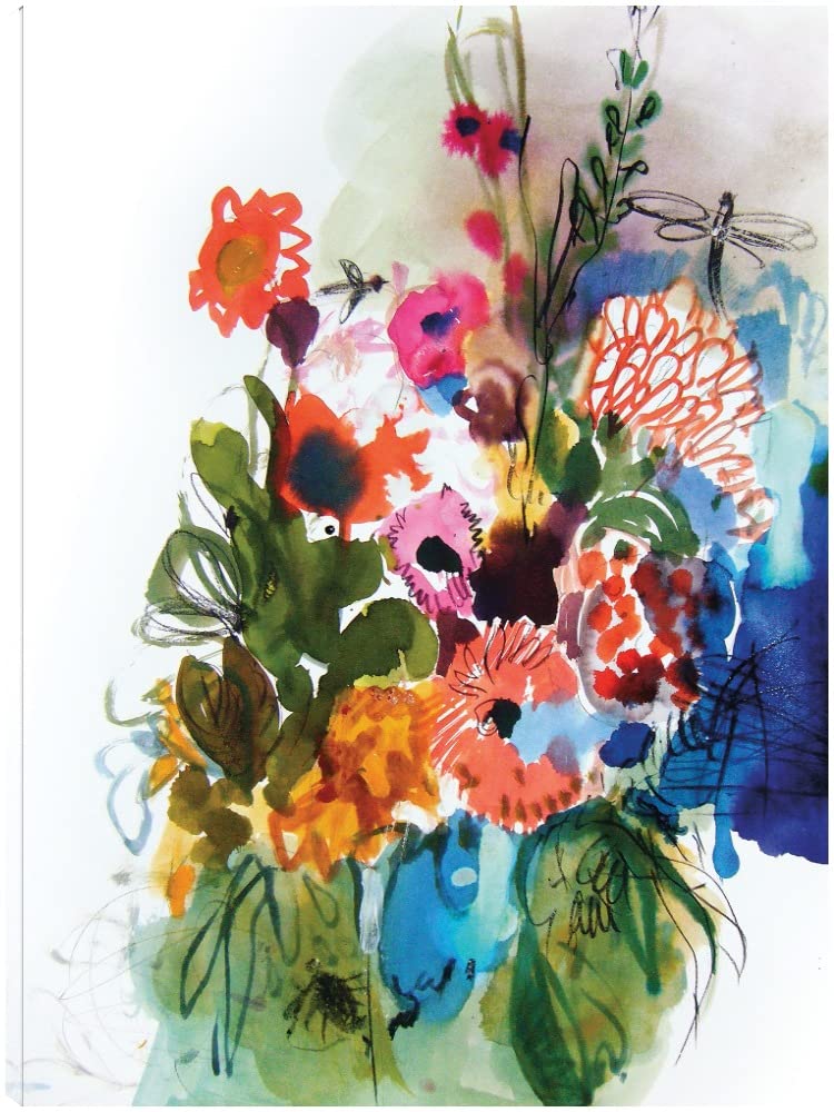 Fotini Hamidieli Fine Art Canvas - Floral and Insect Wall Decor Painting 24x32 Inches, Ready to Hang for Living Room, Bedroom, Office & More | Elegant Home Decor for Modern Interiors