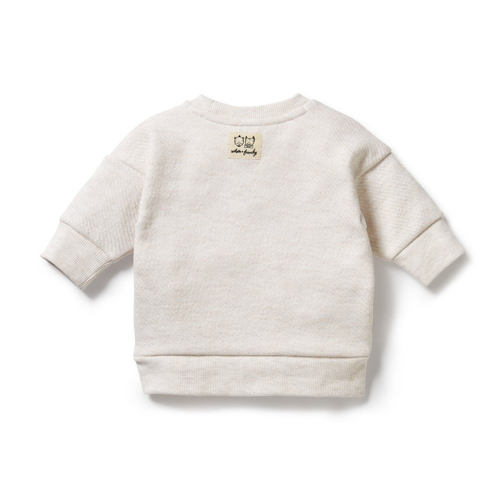 Organic Quilted Oatmeal Sweatshirt - Soft & Comfortable Pullover for Women & Men - Perfect for Casual Wear, Loungewear & Outdoor Activities