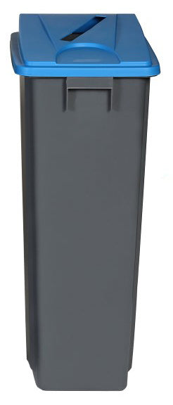 Grey Bin with Blue Paper Slot Lid