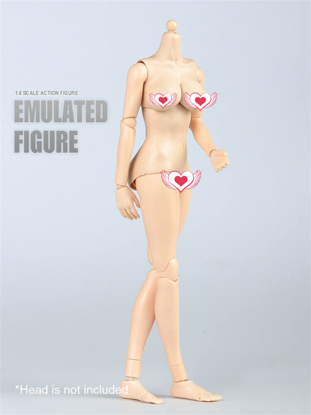 1/6 Scale Female Action Figure Body - 12 Inch Pale Skin Doll with Huge Bust & Flexible Joints for Collectors, Photography & Diorama Displays