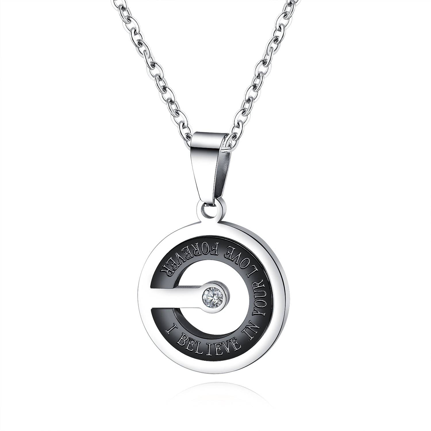 I Believe in Your Love Forever Necklace - Sterling Silver Couple Gift for Anniversary, Valentine's Day & Romantic Occasions