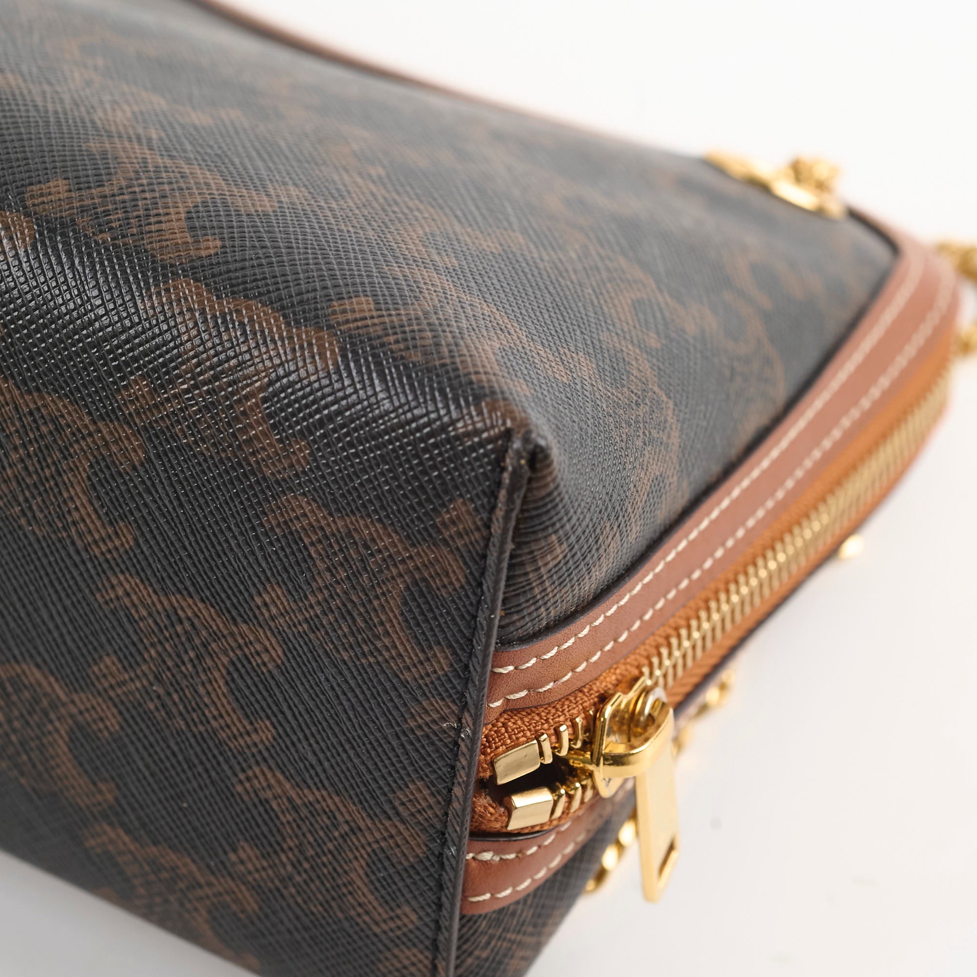 Celine Medium Triomphe Chain Bag in Tan Canvas - Luxury Crossbody Purse for Women, Perfect for Date Night & Evening Events