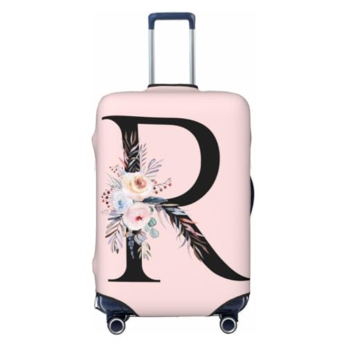 Black Letter R With Boho Floral Flowers Leaves