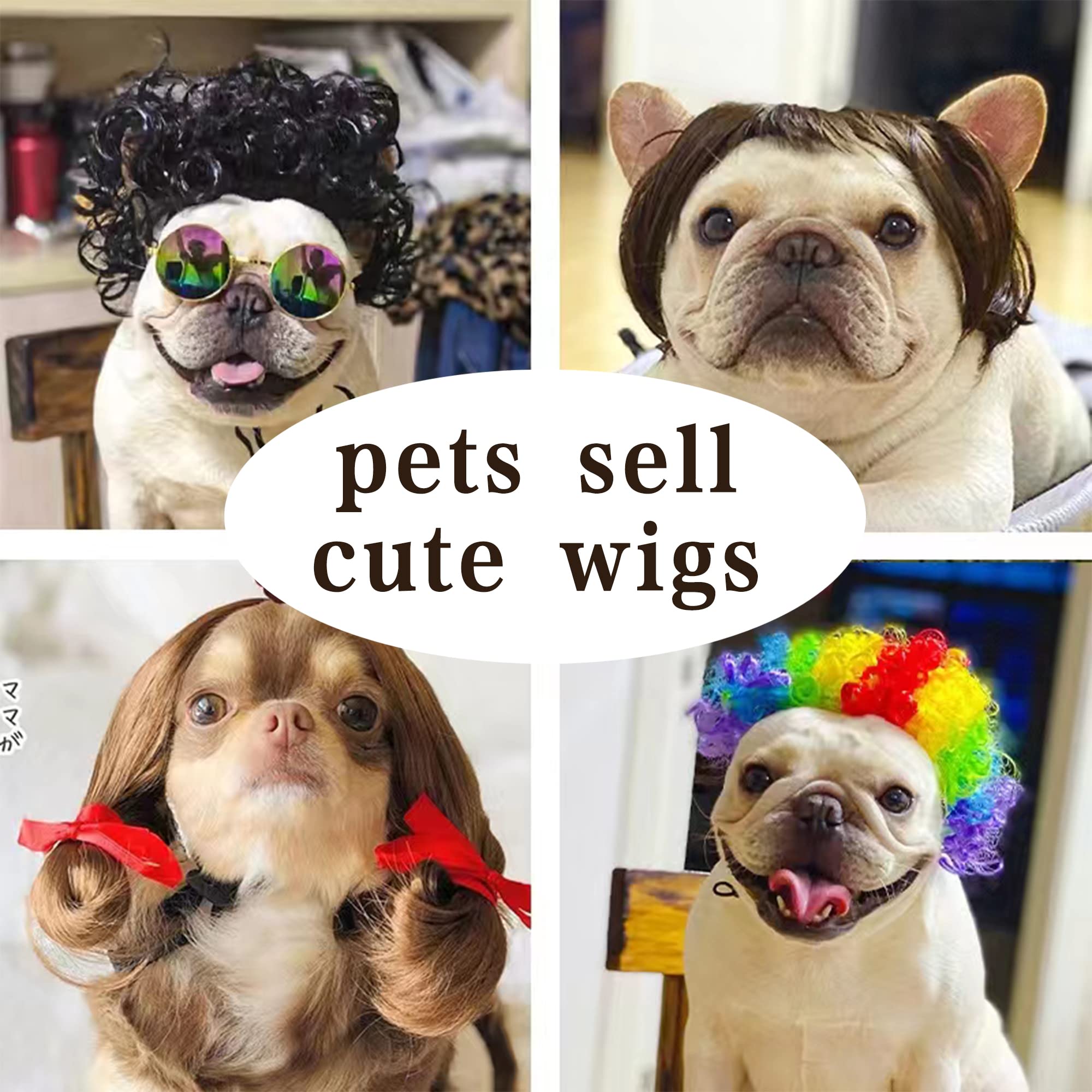 Funny Halloween Pet Wigs for Dogs & Cats - Cute Clown Costume Wig for Dog Birthday Parties & Cosplay | Perfect for Pet Costume Contests & Holiday Photos