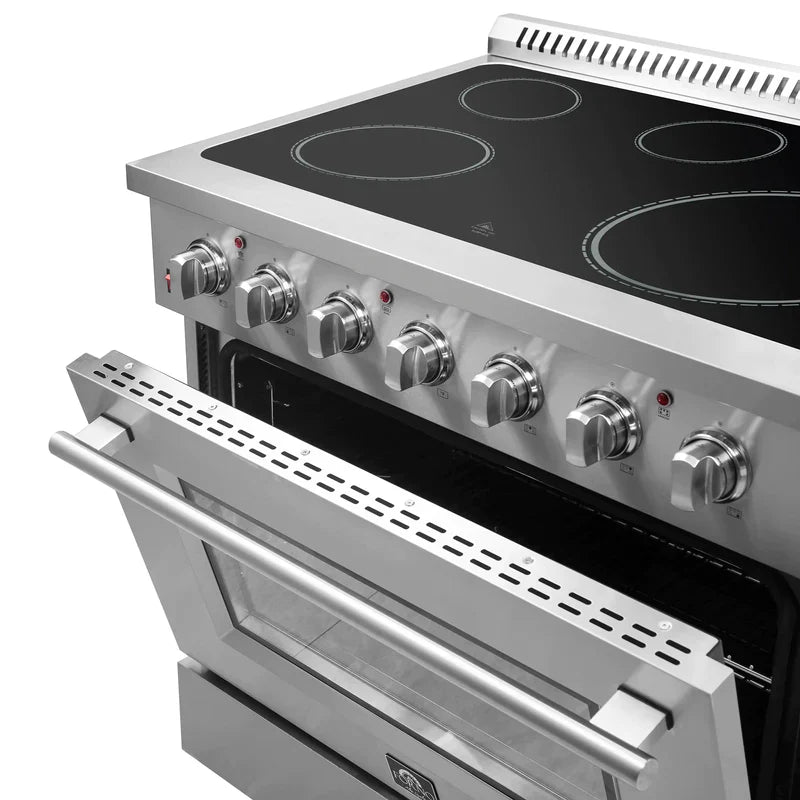 FORNO Galiano 36 Inch Electric Range with Convection Oven - Stainless Steel Built-In Stove FFSEL6083 36 - Perfect for Modern Kitchens & Home Cooking