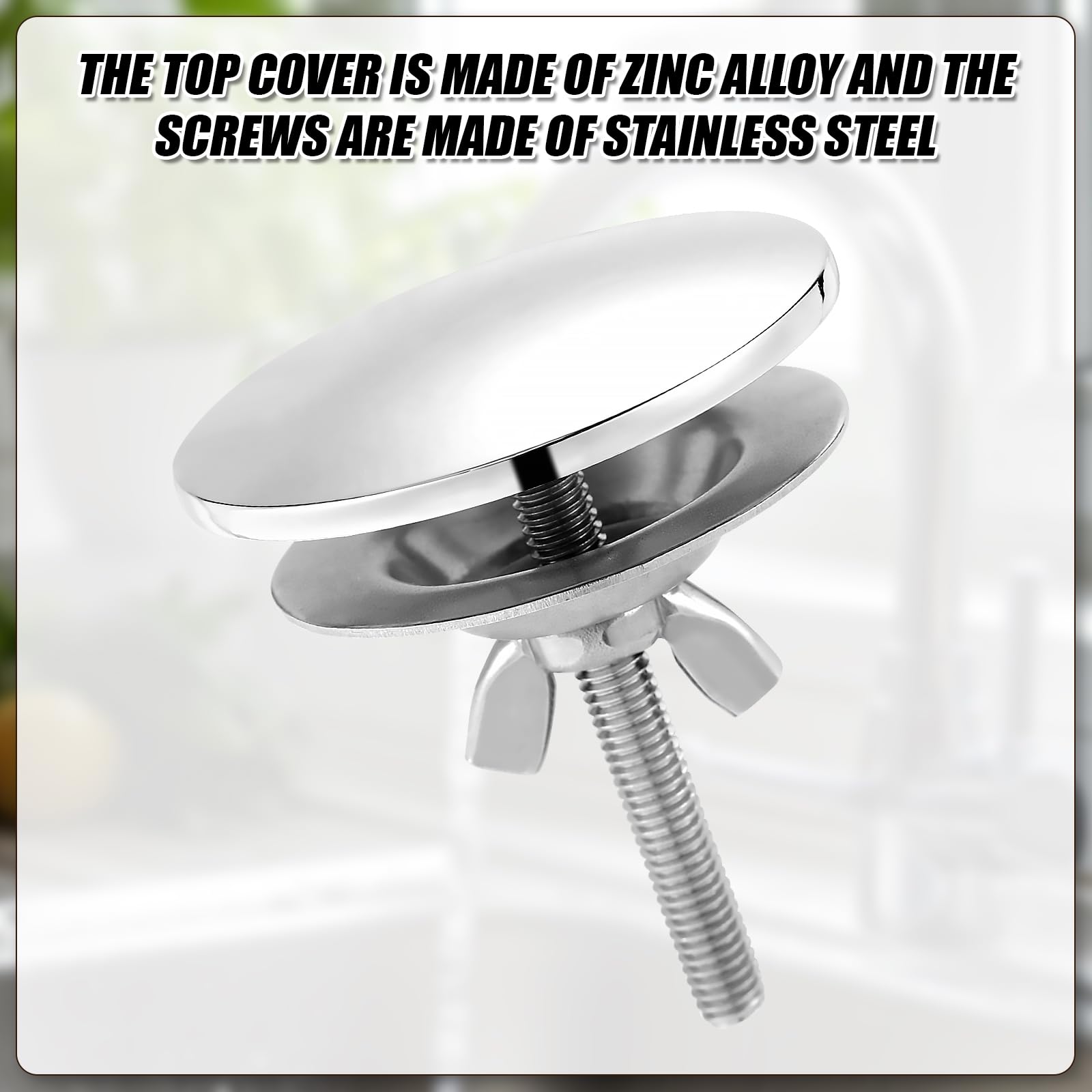 Premium Stainless Steel & Zinc Alloy Kitchen Sink Hole Cover - Durable Faucet Hole Plug for Kitchen Sink, Silver Sink Accessories | Perfect for Leak Prevention & Aesthetic Upgrade in Modern Kitchens