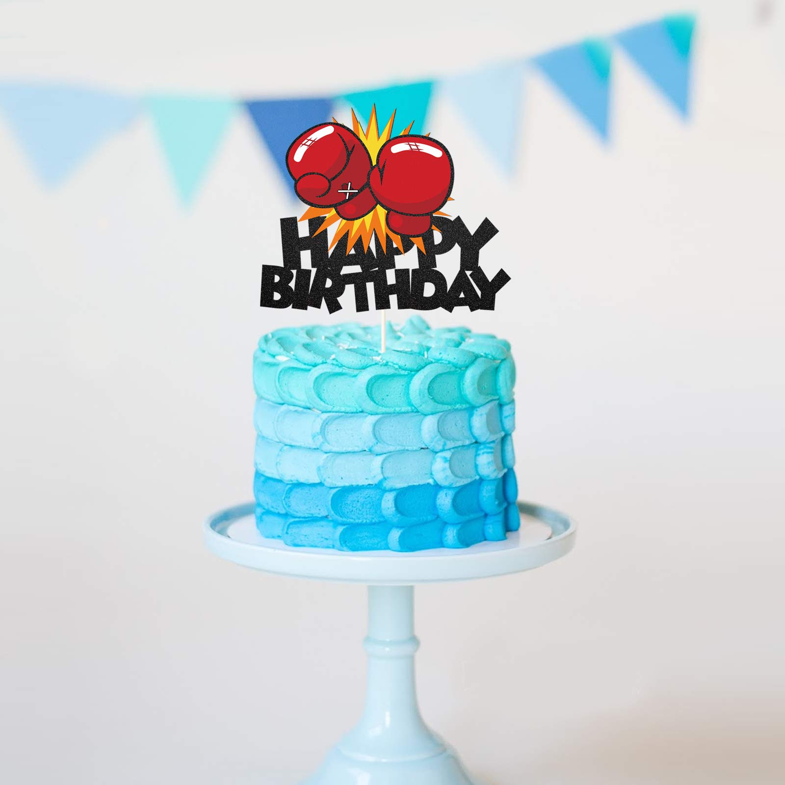 Boxing Happy Birthday Cake Topper - Sports Theme Party Decorations for Wrestling Baby Showers & Birthday Celebrations - Perfect for Cake Decorating and Themed Party Supplies