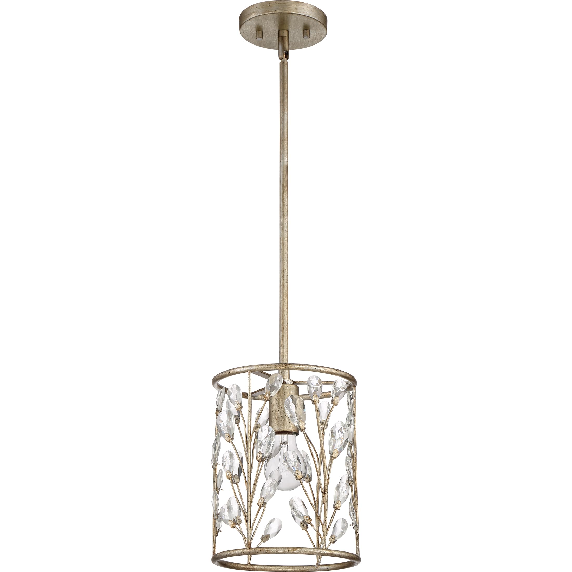 Quoizel Meadow Lane 1-Light Vintage Gold Mini Pendant Light - Elegant Ceiling Fixture for Kitchen Island, Dining Room & Bedroom Lighting
