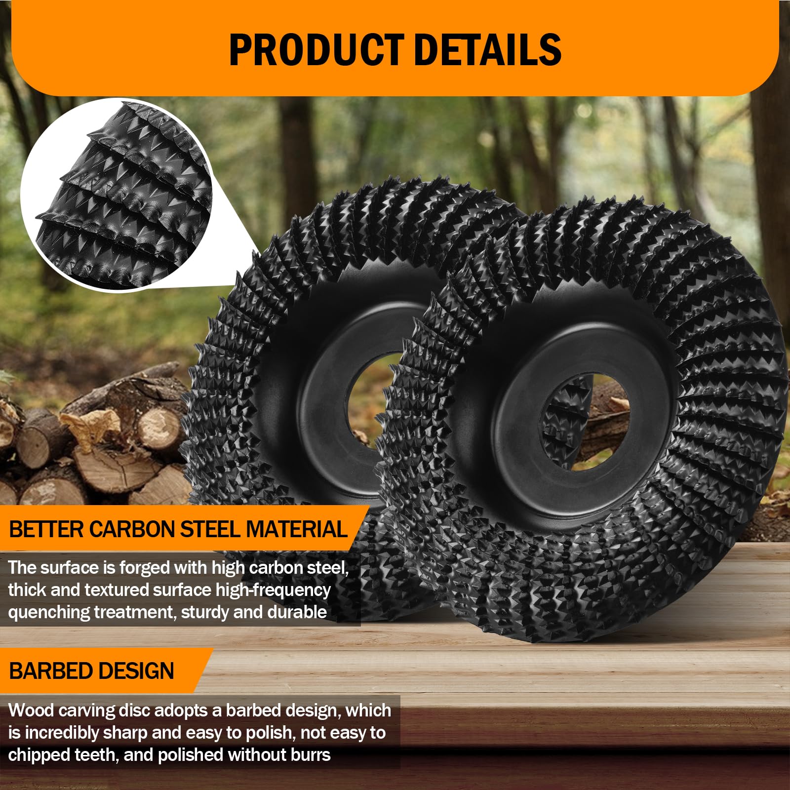 4 Inch Wood Carving Disc - Angle Grinder Wheel with 7/8