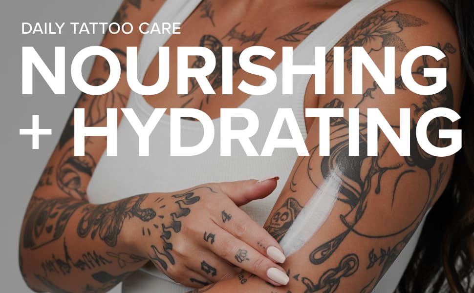 Mad Rabbit Replenish Tattoo Body Lotion - Fragrance-Free, Non-Greasy & Silicone-Free Moisturizer with Clean Ingredients | Lightweight Daily Hydration for Tattoo Aftercare & Skin Repair (9.5 oz) | Perfect for Post-Tattoo Healing & Dry Skin Relief