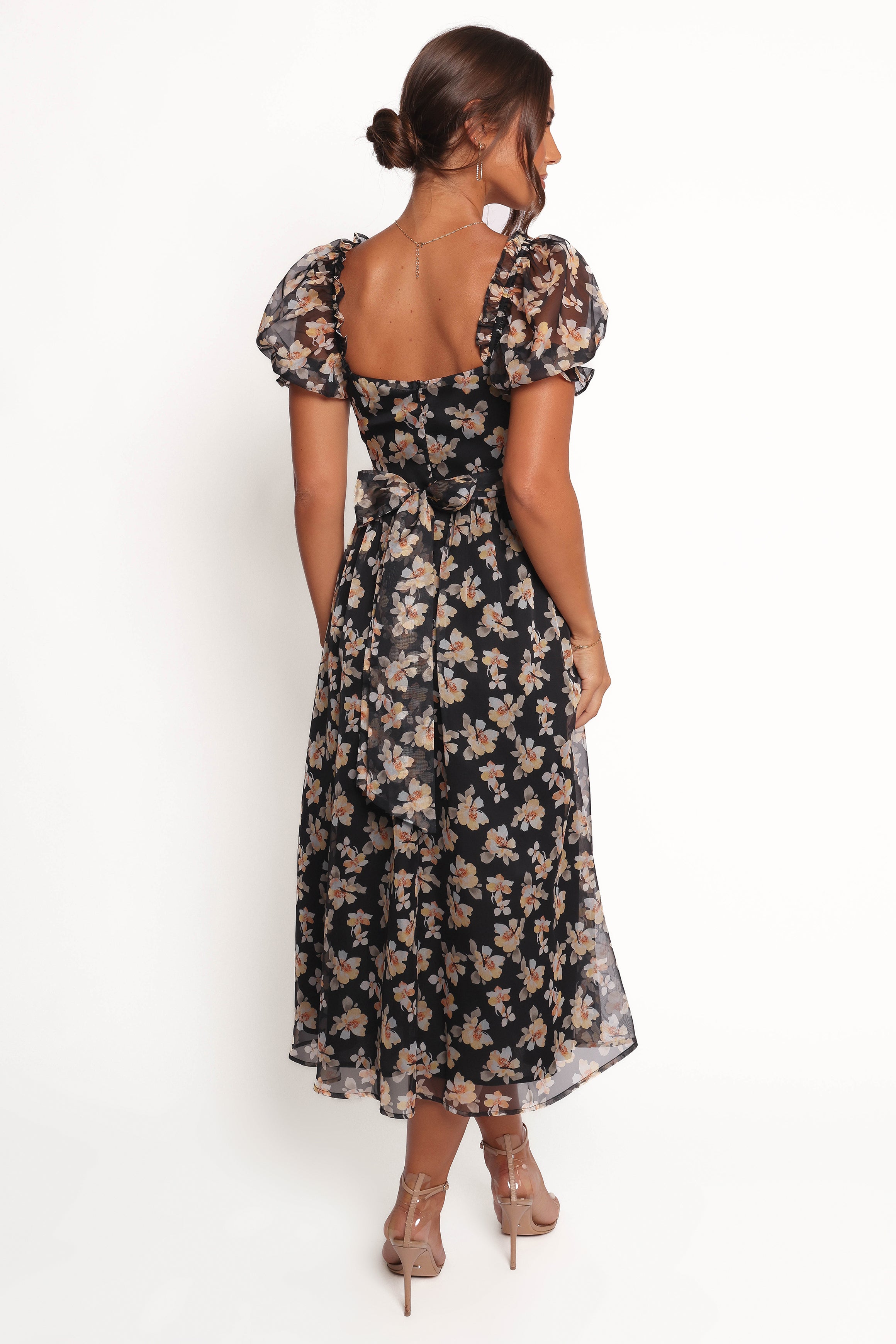 Farryn Maxi Dress for Women - Black & Beige Floral Print Summer Dress - Perfect for Beach, Vacation & Casual Wear