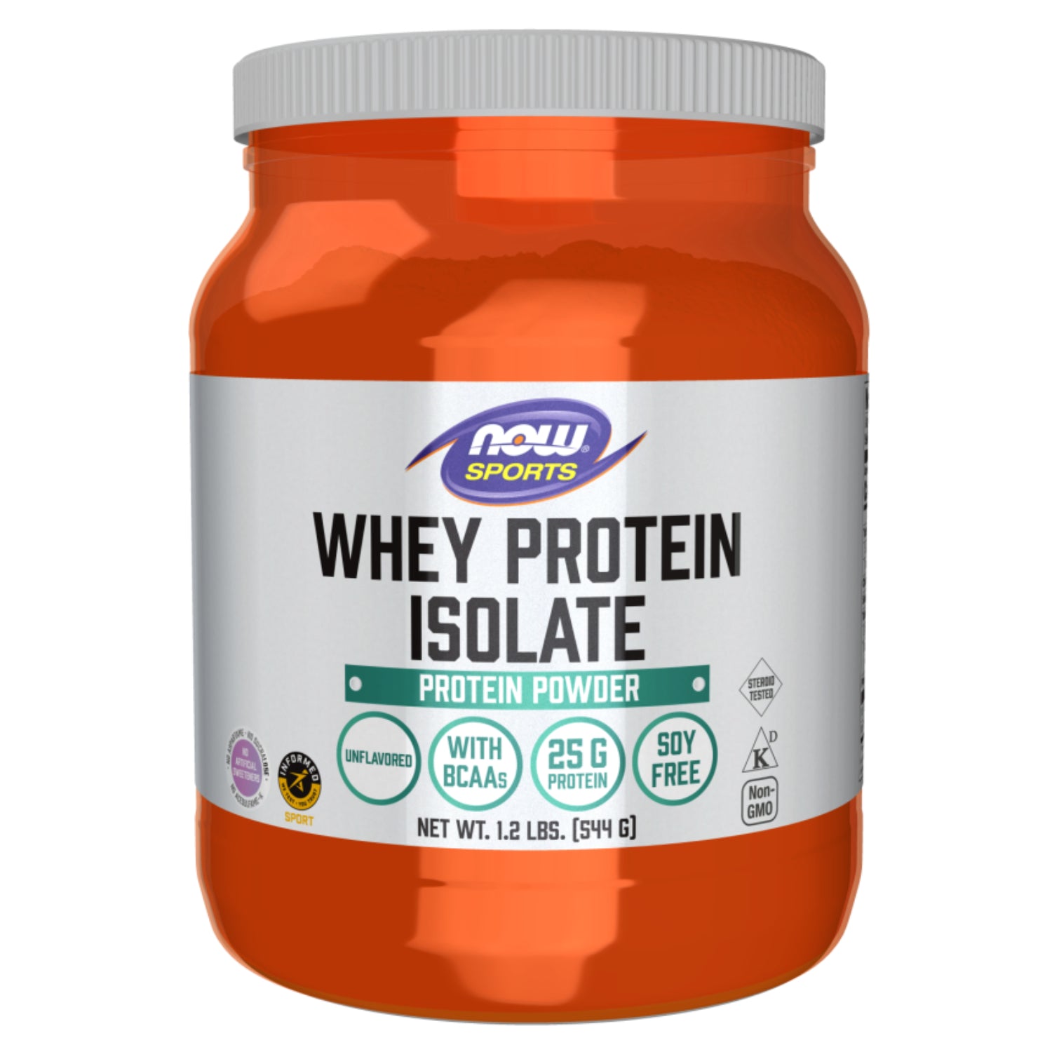 Now Sports Whey Protein Isolate Unflavored Powder 1.2lbs (544g) - Pure Protein Supplement for Muscle Recovery & Weight Loss - Ideal for Post-Workout, Smoothies & Baking