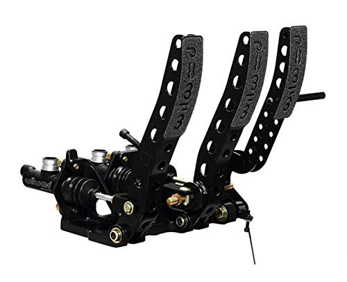 Wilwood Aluminum Black Paint Pedal Assembly - 5.25:1 Ratio Gas Brake Clutch Kit for Forward Floor Mount | High-Performance Racing & Off-Road Vehicle Upgrade