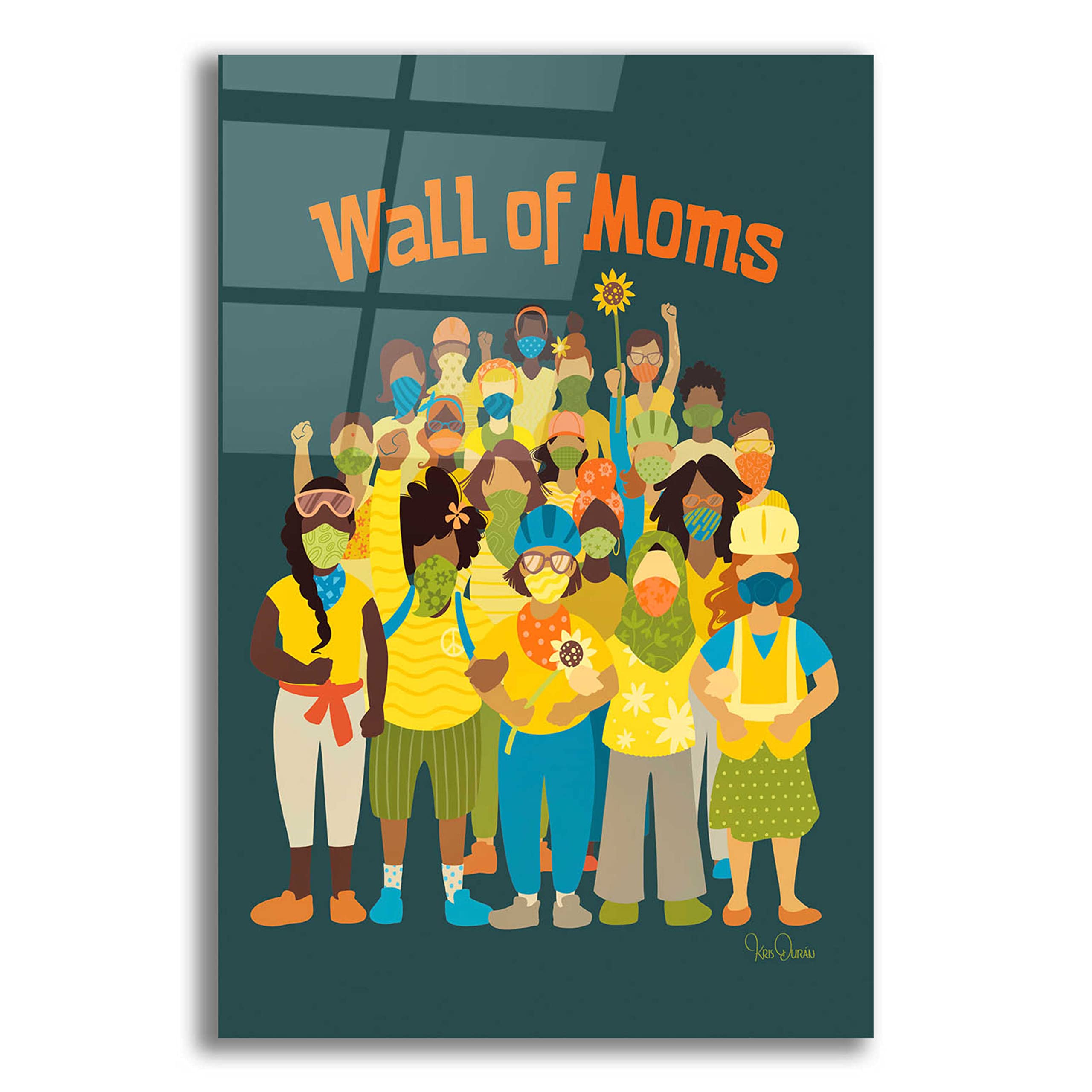 Epic Art 'Wall of Moms' by Kris Duran - 16x24 Inch Acrylic Glass Wall Decor - Modern Home & Office Wall Art for Living Room, Bedroom, or Gift
