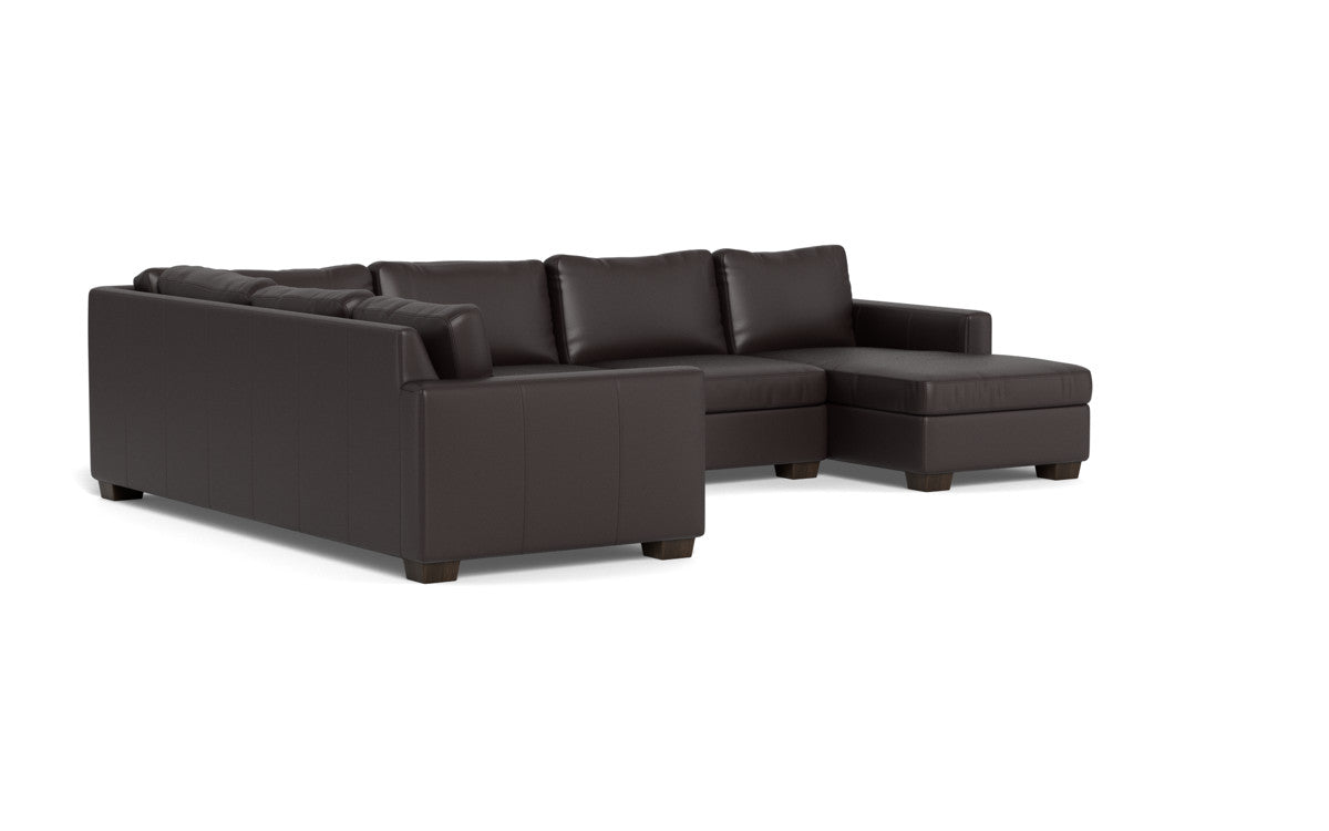 Track 141 Genuine Leather Corner Sectional Sofa with Full Sleeper & Right Chaise - Modern Living Room Furniture for Home Theater and Family Gatherings