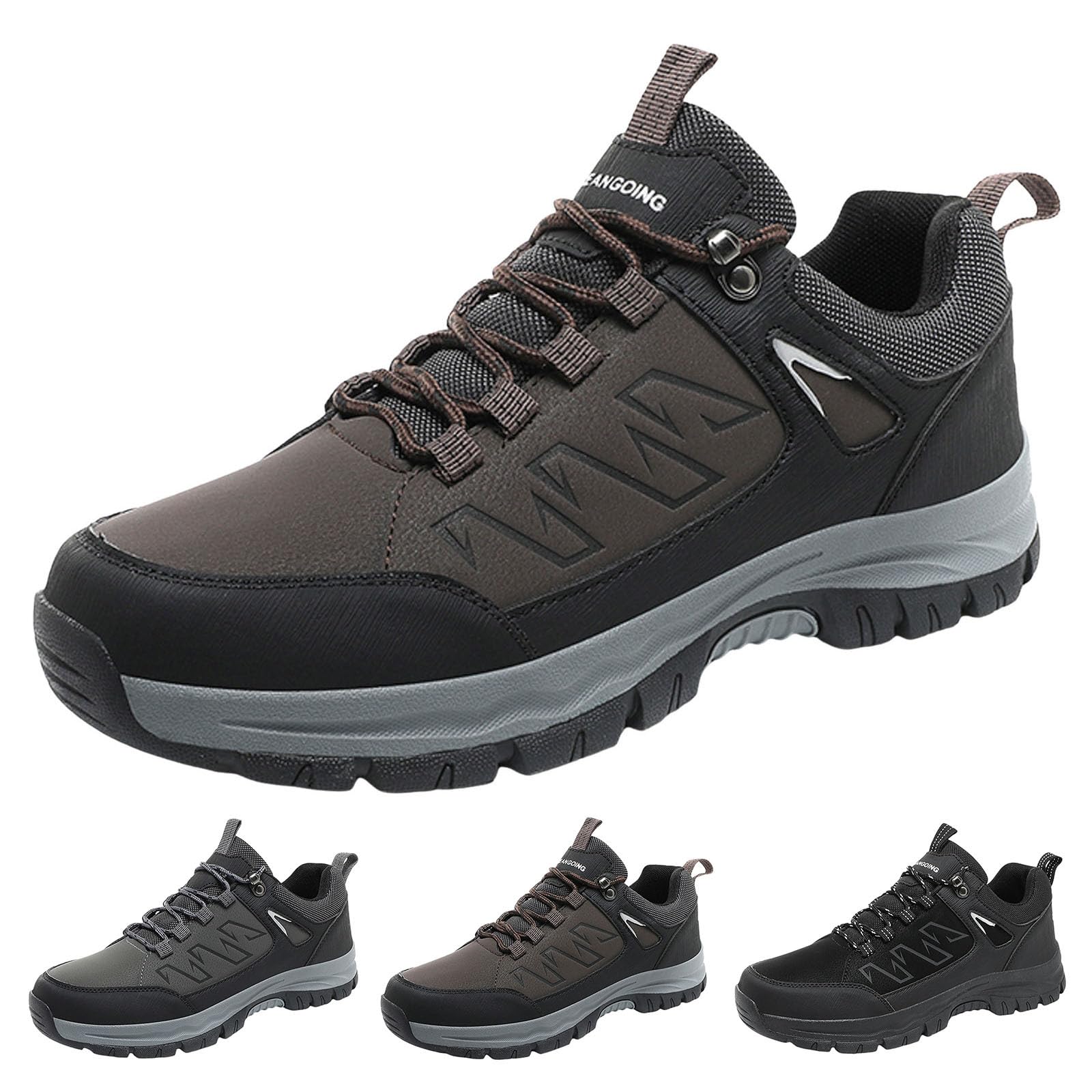 Men's Hiking Shoes - Lightweight Waterproof Trekking Boots for Wide Feet, Non-Slip Outdoor Sports Shoes with Breathable Design - Perfect for Mountain Climbing, Trail Running & Camping Adventures
