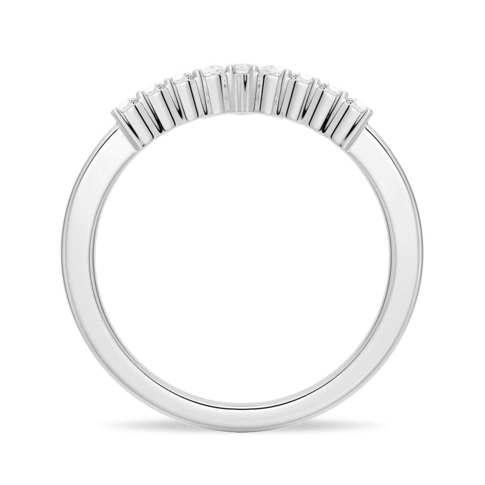 Lunette Nested Diamond Wedding Ring - 14K White Gold Bridal Set for Women | Perfect for Engagement, Anniversary & Romantic Occasions