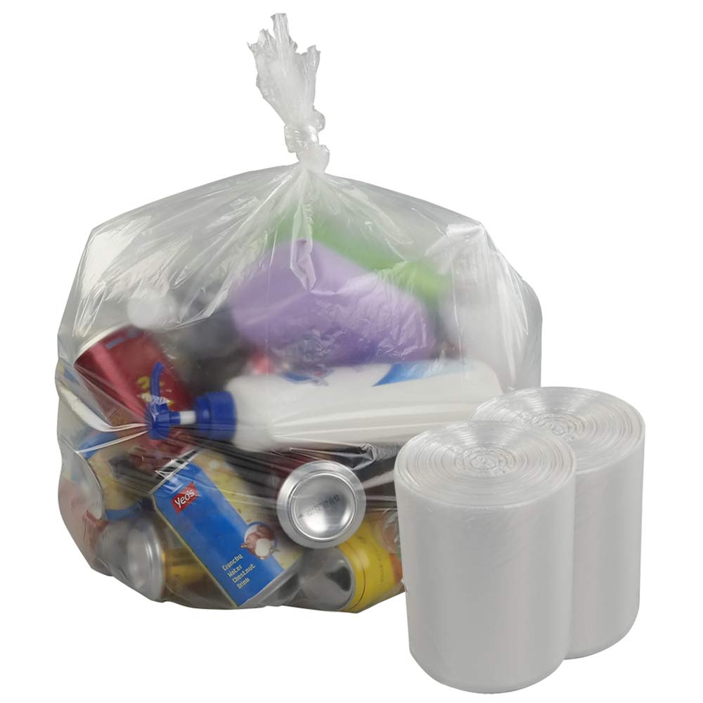 4 Gallon Clear Trash Bags - 1500 Count Small Garbage Bags (15 Rolls) | Heavy Duty, Leak Proof | Perfect for Kitchen, Bathroom, Office & Car Waste Disposal