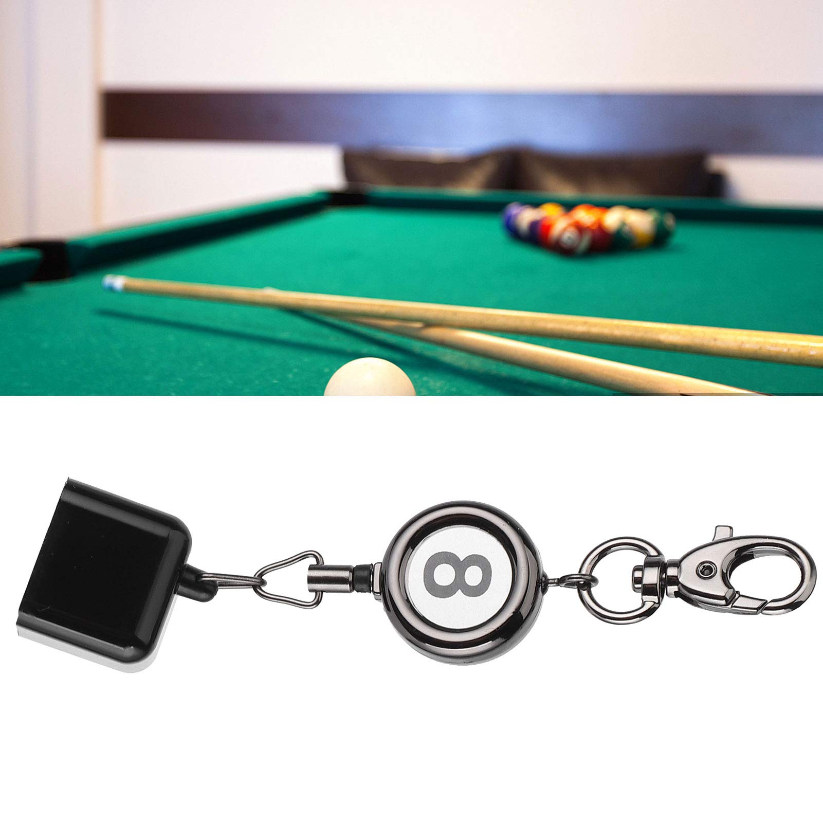 VBESTLIFE Retractable Billiards Chalk Holder with Belt Clip - Snooker Pool Cue Accessories for Table Racks & Sticks | Durable Chalk Box for Professional & Home Game Use