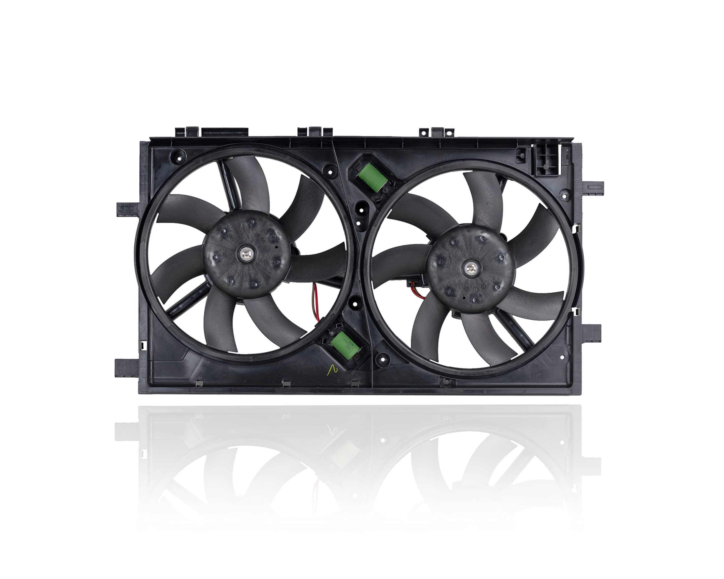 Dual Radiator and Condenser Fan Assembly - Direct Replacement for 2011-2013 Buick Regal 2.0L (Part# 13300195) | Improved Engine Cooling System | Perfect for Hot Weather & Heavy Traffic Driving