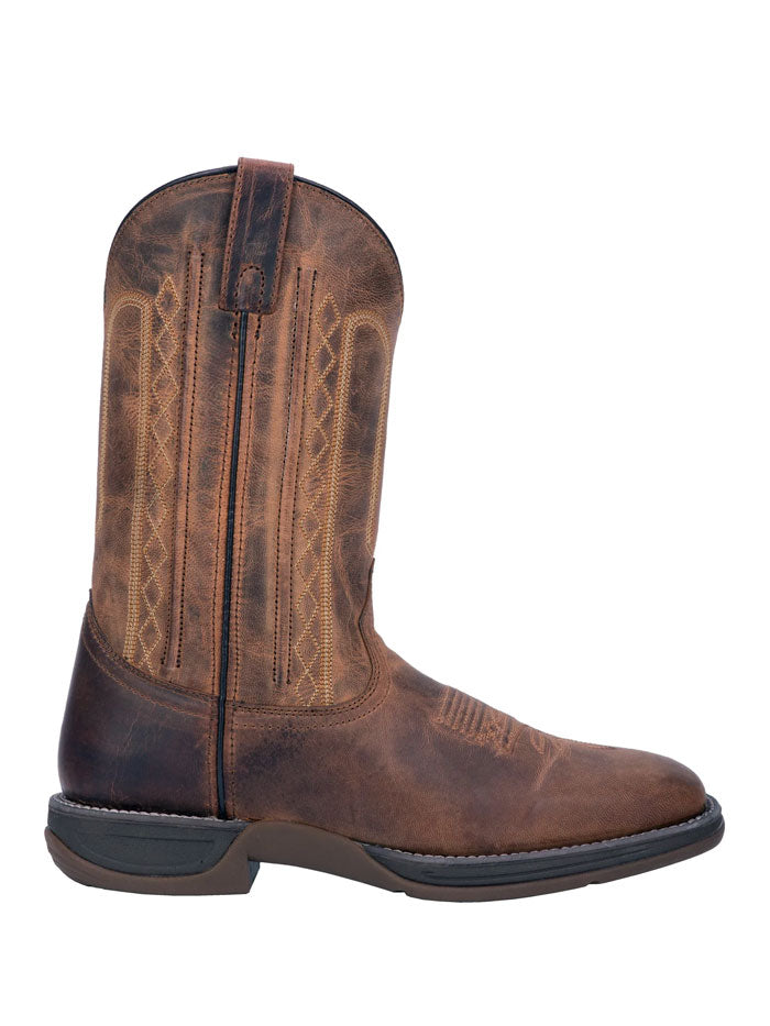 Laredo 7454 Men's Bennett Leather Boots - Distressed Tan Cowboy Boots for Western Riding & Casual Wear