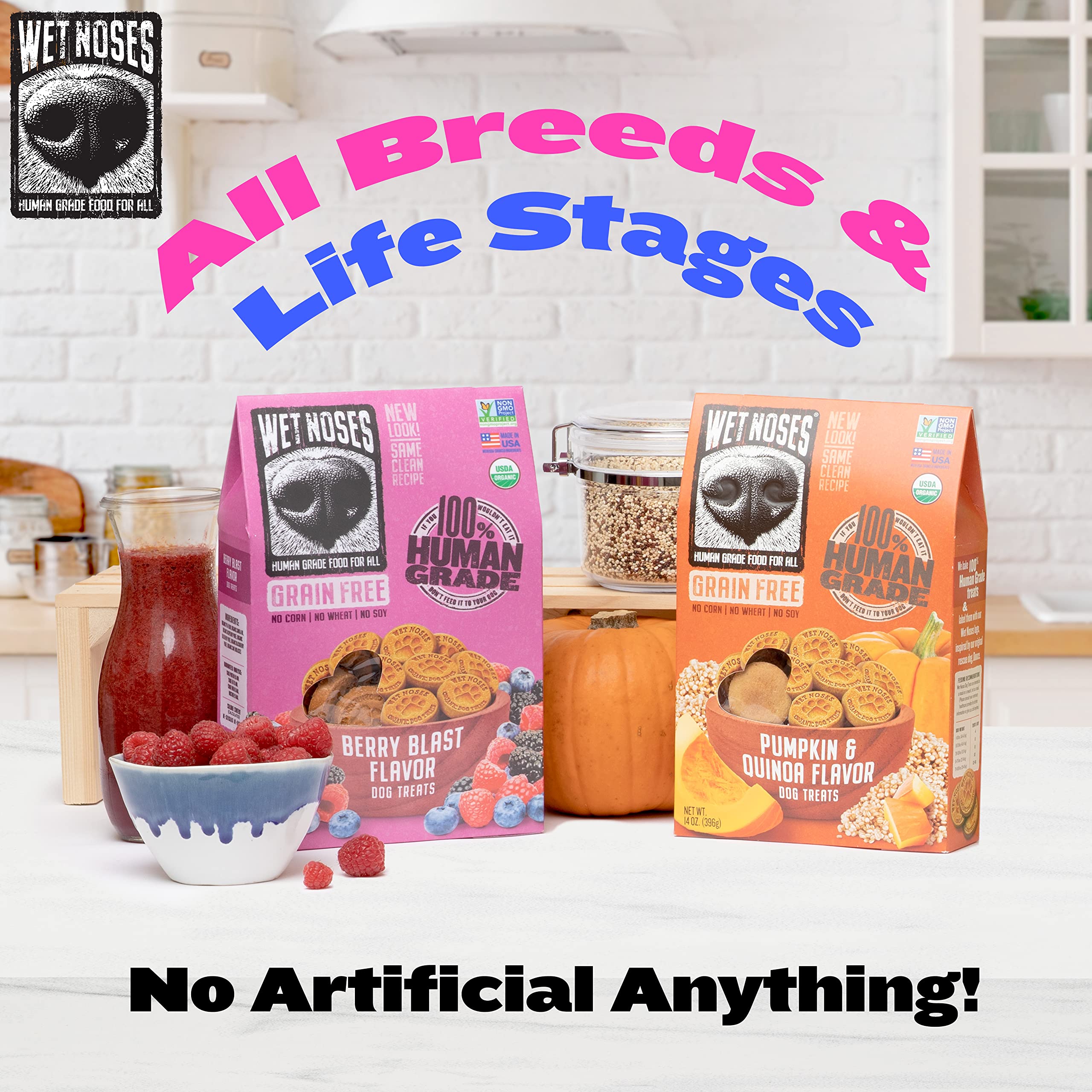 Grain-Free Peanut Butter Molasses Dog Treats 14 oz - All-Natural Soft Baked Biscuits for Small & Large Dogs - Perfect for Training, Rewards & Dental Health
