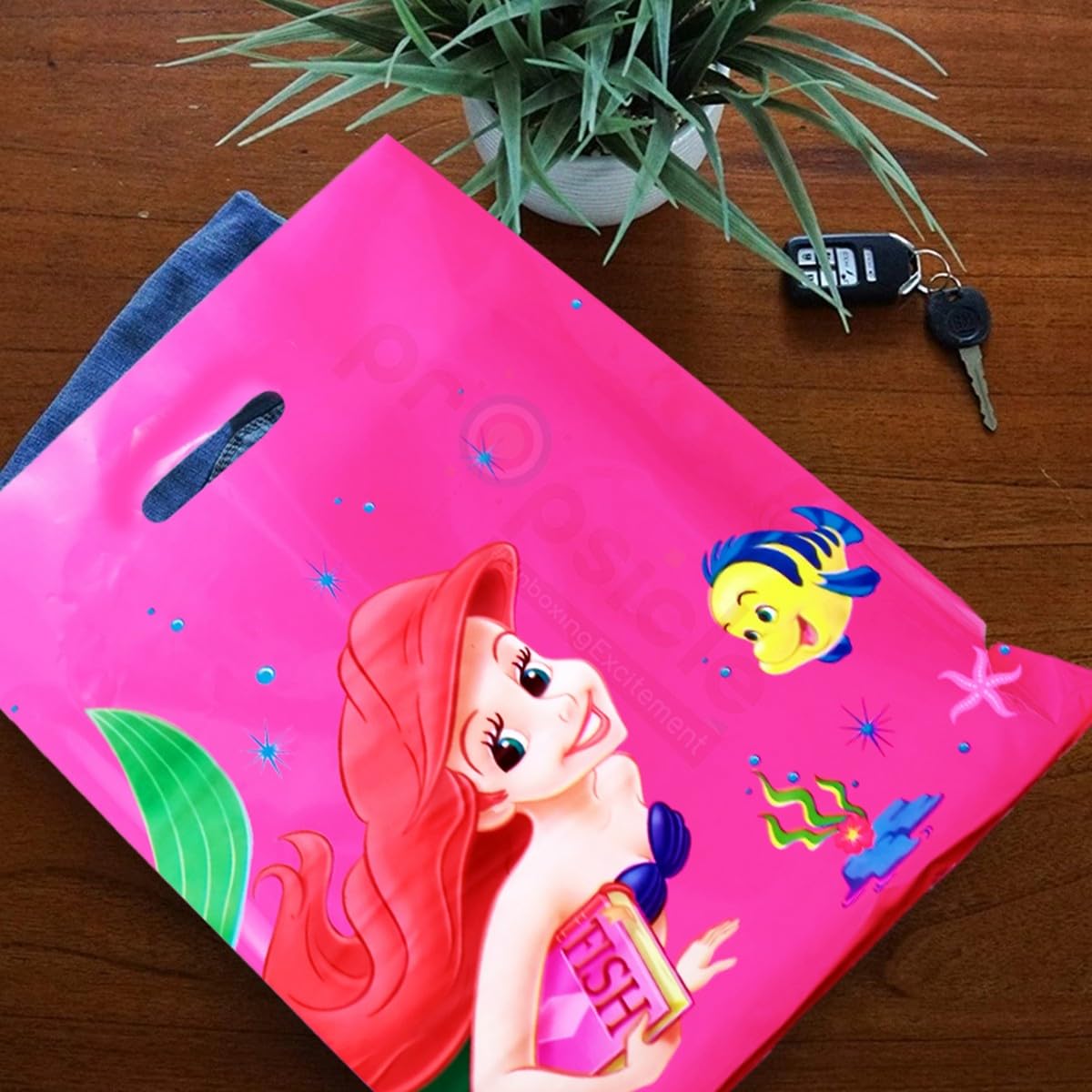 Mermaid Theme Birthday Party Favors - 10 Pack Pink Foil Goodie Bags for Girls, Kids Return Gifts | Perfect for Underwater Themed Parties, Baby Showers & Princess Celebrations