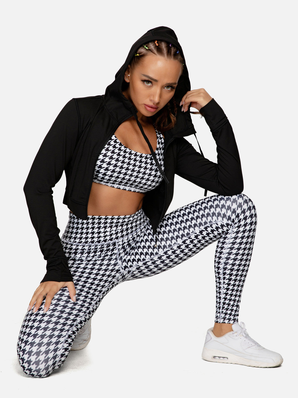 Women's Hooded Cropped Jacket - Lightweight Zip Up Outerwear for Spring & Fall | Casual Streetwear, Layering Essential, Outdoor Activities