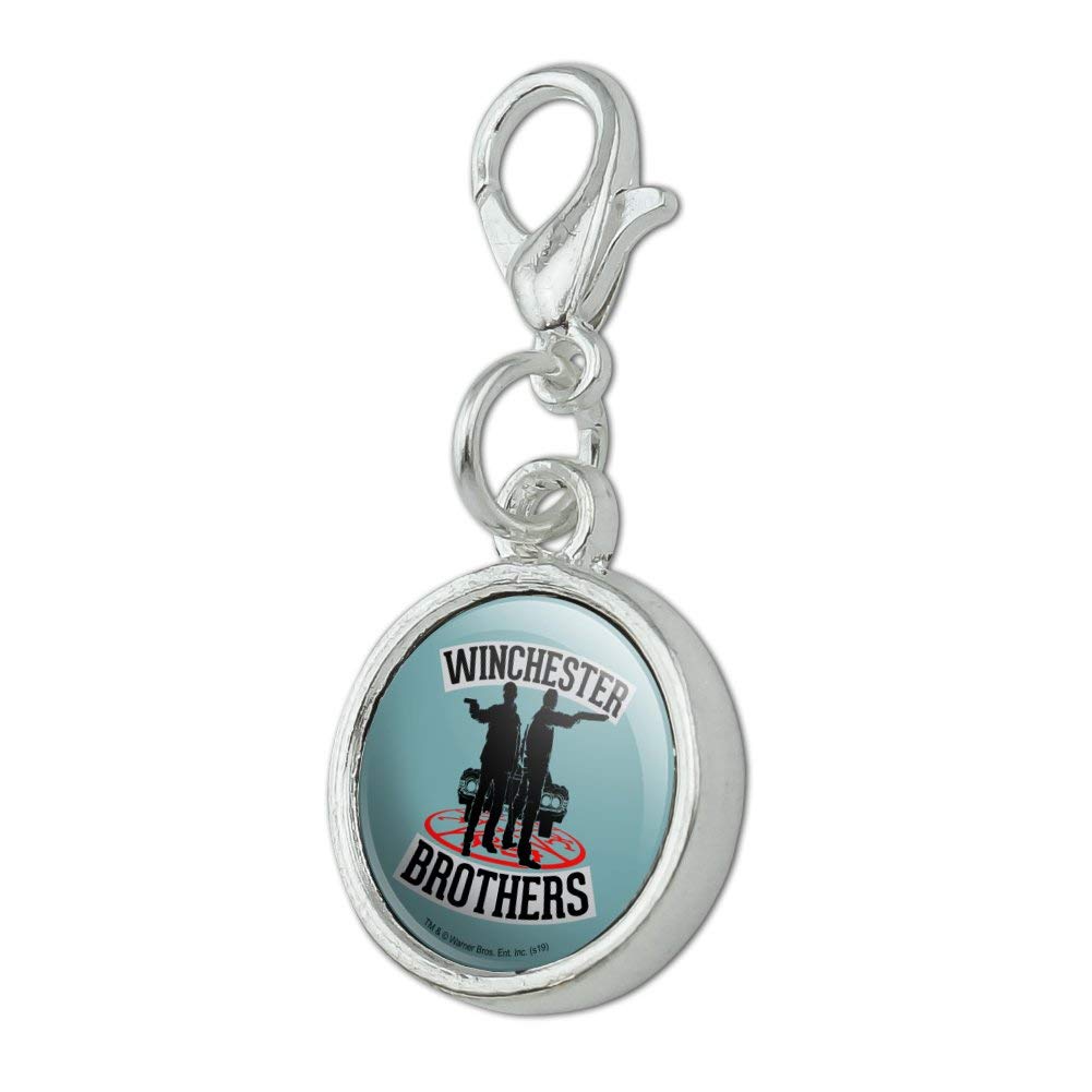 Supernatural Winchester Brothers Antique Bracelet Pendant - Vintage Zipper Pull Charm with Lobster Clasp - Perfect for Cosplay, TV Show Fans & Jewelry Collectors