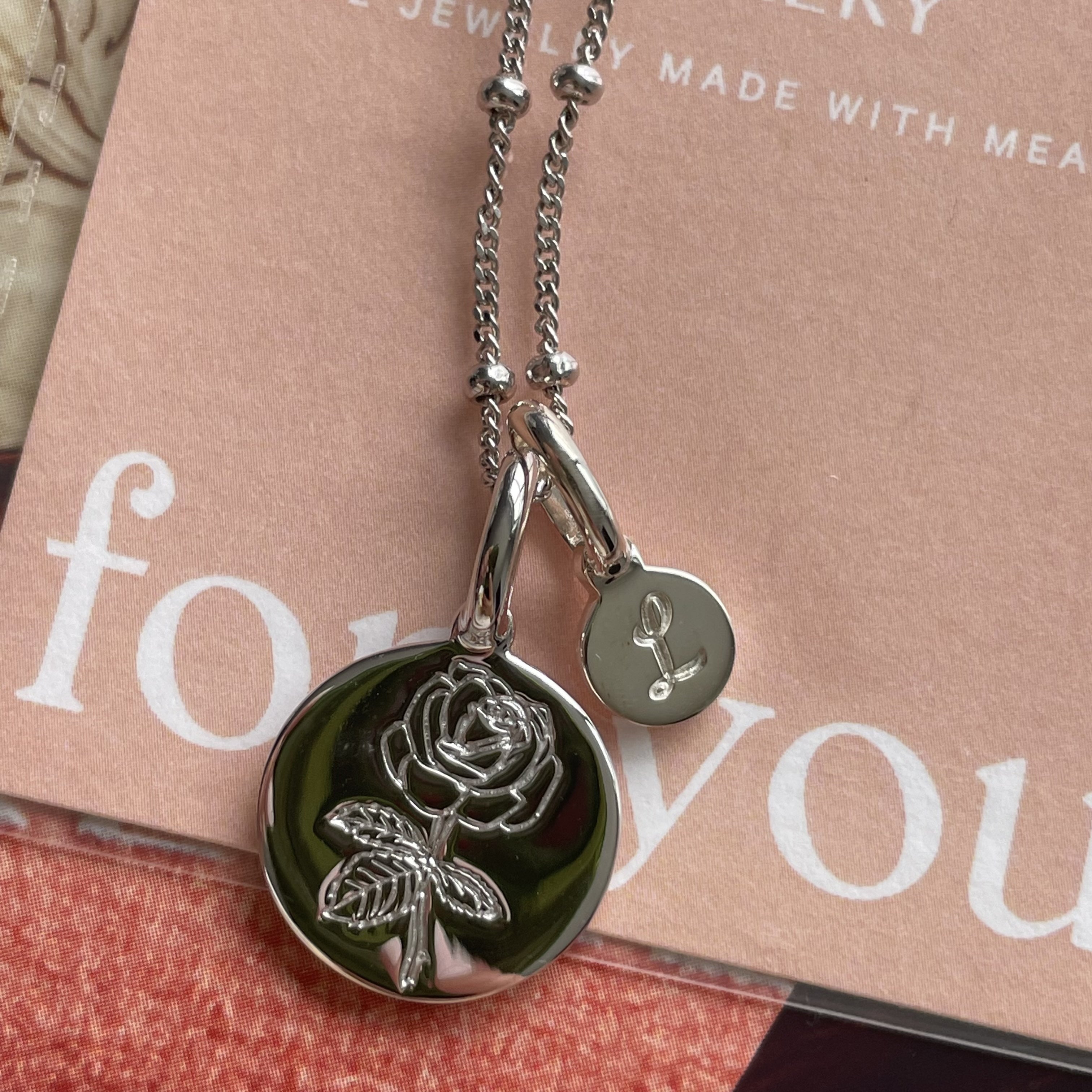 Cherry Blossom Initial Necklace - Personalized March Birth Flower Jewelry for Women, Girls - Perfect Gift for Birthday, Anniversary, Mother's Day & Spring Fashion Accessories