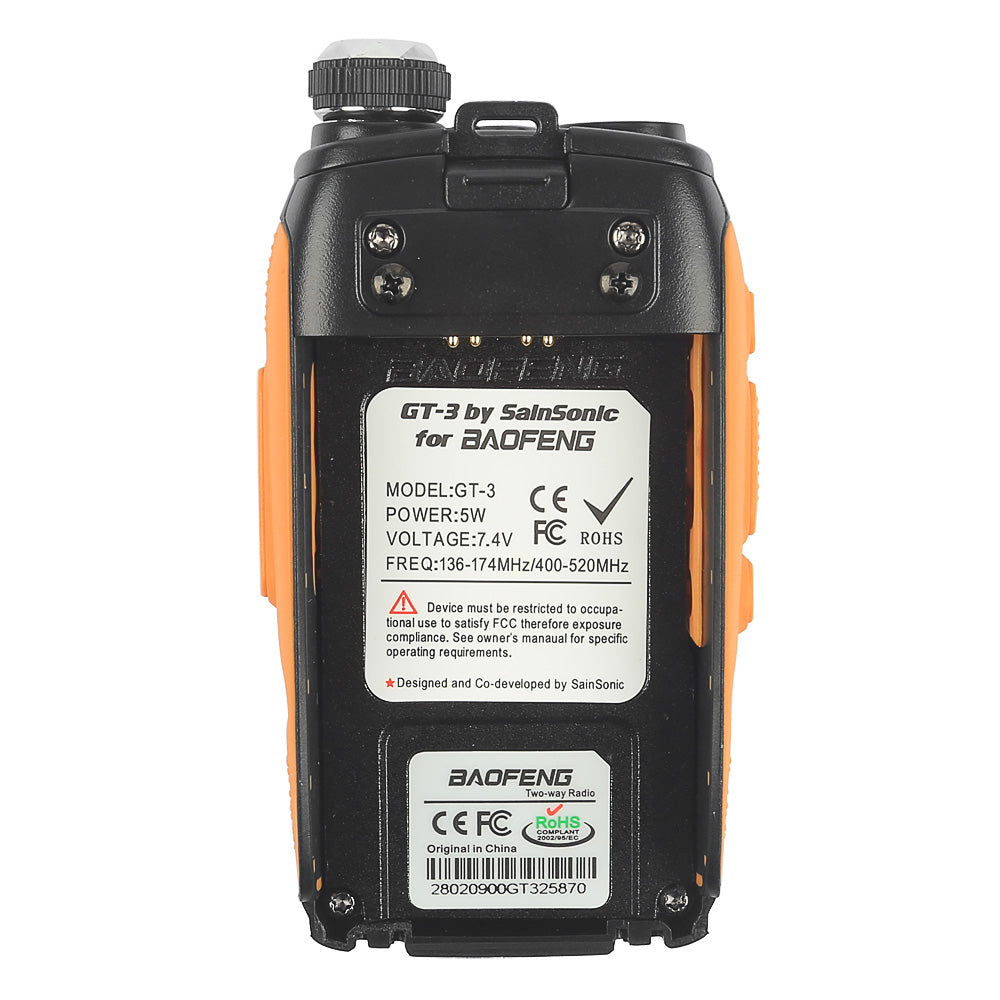 Baofeng GT-3 Mark II Dual Band Two-Way Radio - 5W High Power, 3800mAh Long Battery Life, Upgraded Antenna & Built-in Flashlight - Ideal for Outdoor Adventures, Emergency Communication, and Security Work
