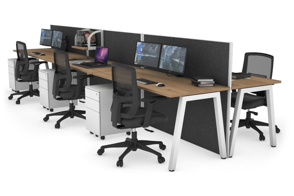 Horizon Quadro 6-Person Office Workstation Bench with A-Legs - 1800mm x 700mm (70.8