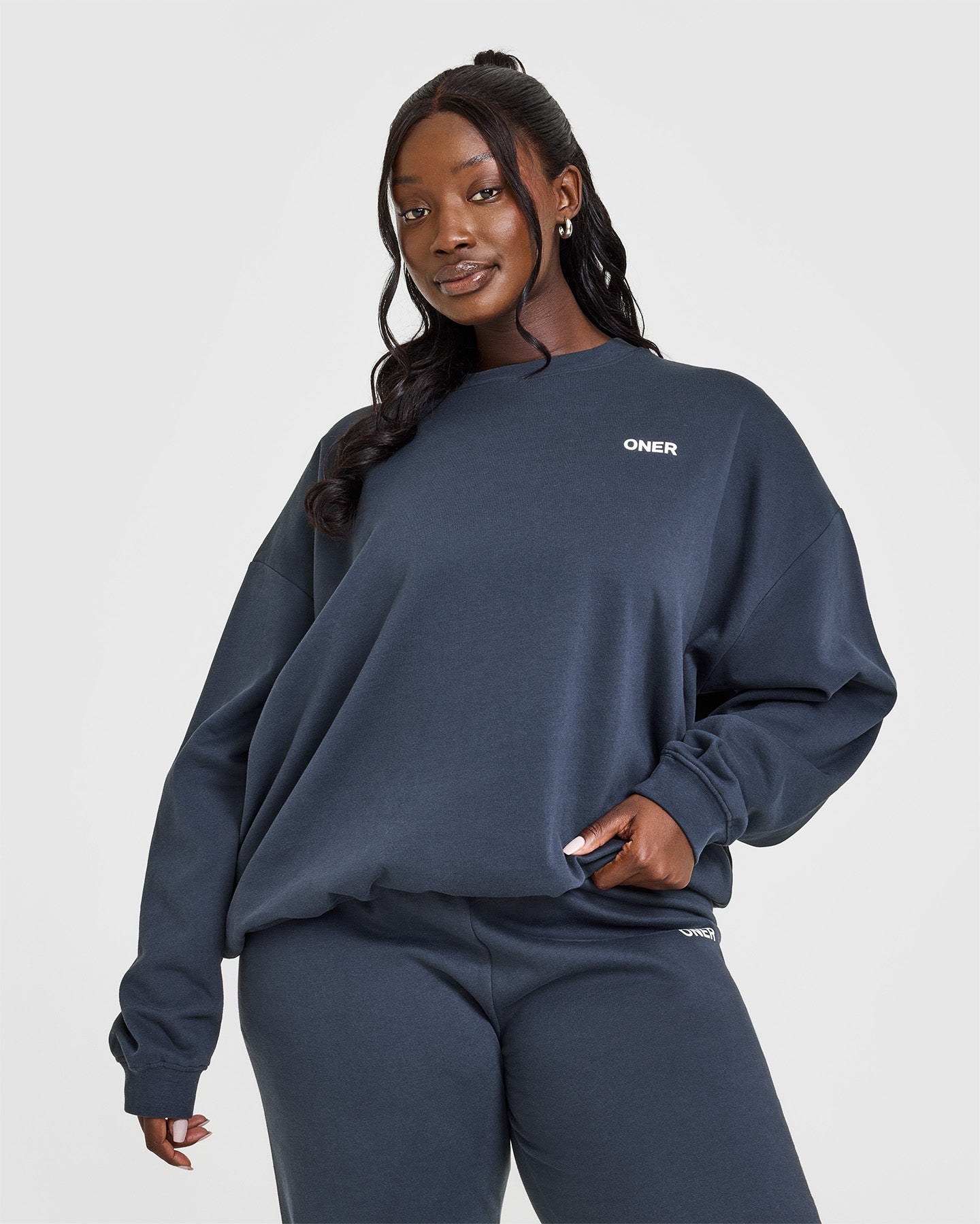 Lightweight Sweatshirt with Oner Logo | True Blue | Comfortable Casual Wear for Men & Women | Perfect for Gym, Lounge & Everyday Outfits