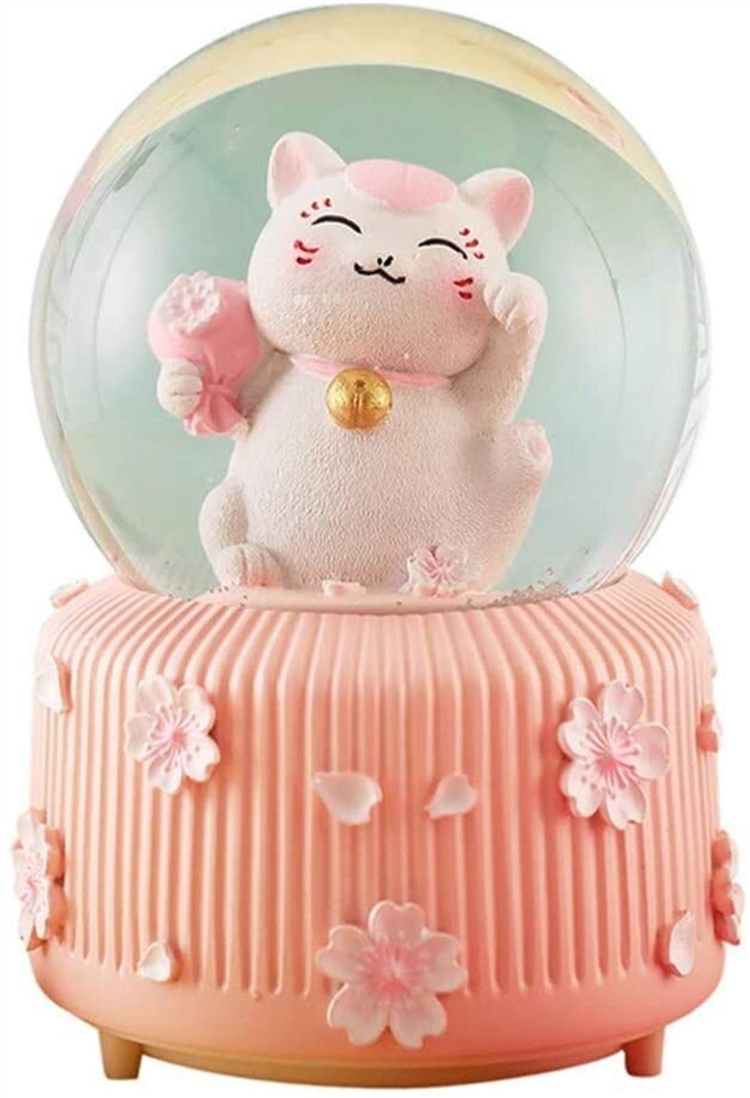 Plztou Crystal Ball Resin Music Box Statue - Elegant Home & Desktop Decoration, Unique Birthday Gift for Women & Men | Perfect for Living Room, Bedroom, Office Decor & Special Occasions