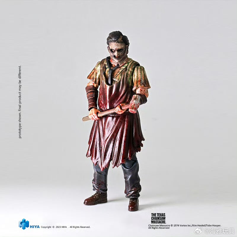 1/18 HIYA 4inch Action Figure - Texas Chainsaw Massacre 2003 Thomas Hewitt Slaughter Version - Exquisite Mini Collectible for Horror Movie Fans - Perfect for Display, Collection, and Halloween Decor