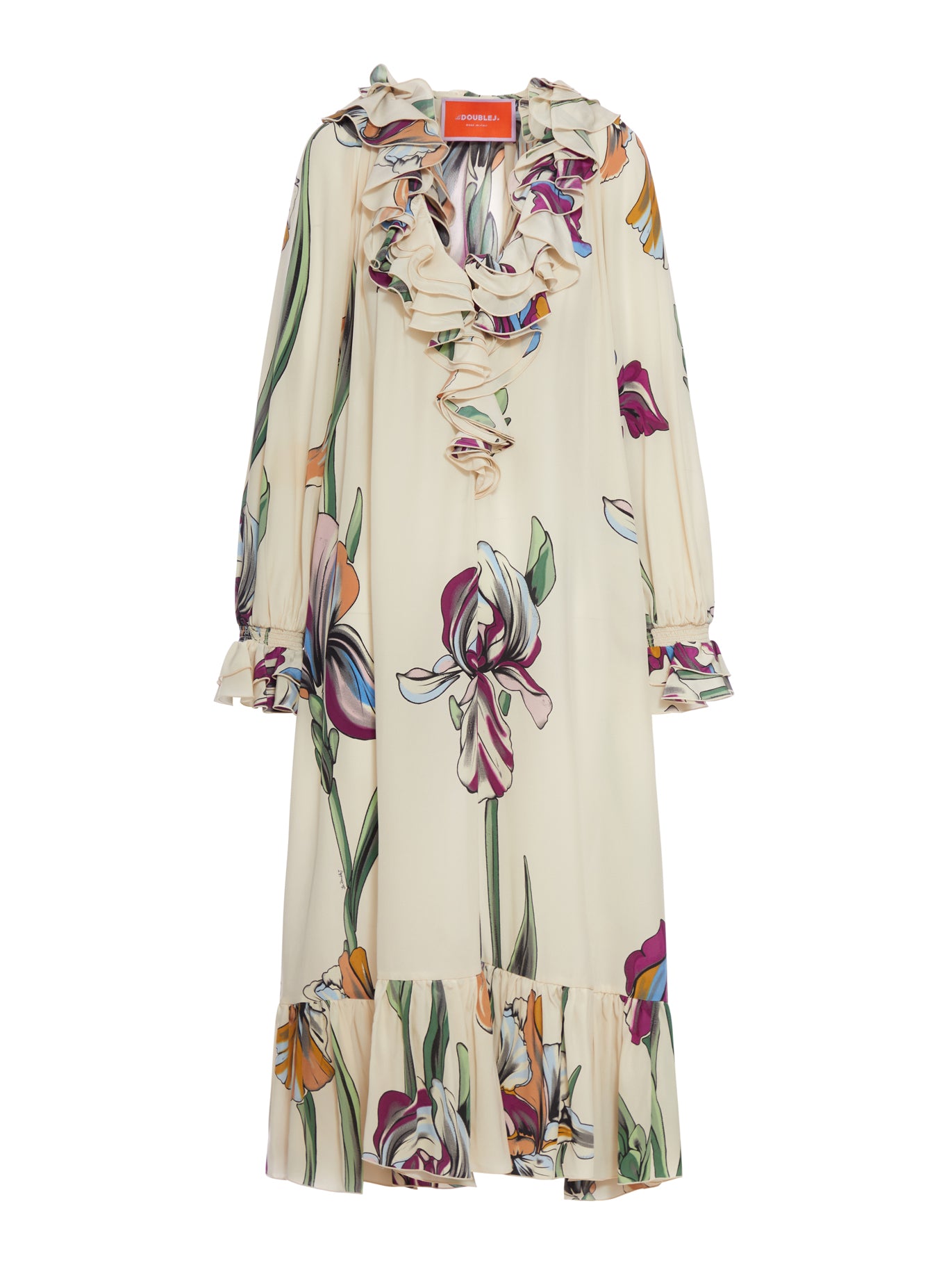 La Double J Hey Jude Dress - Multicolor Floral Print Midi Dress for Women | Perfect for Summer Parties, Vacations & Special Occasions