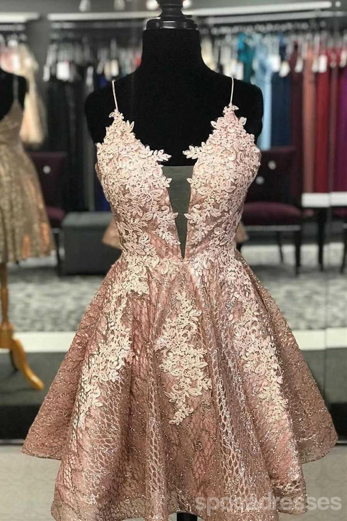 Elegant Lace Backless V-Neck Short Homecoming Dress - CM866 | Affordable Short Prom Dresses for Women | Perfect for Parties, Dances & Special Occasions