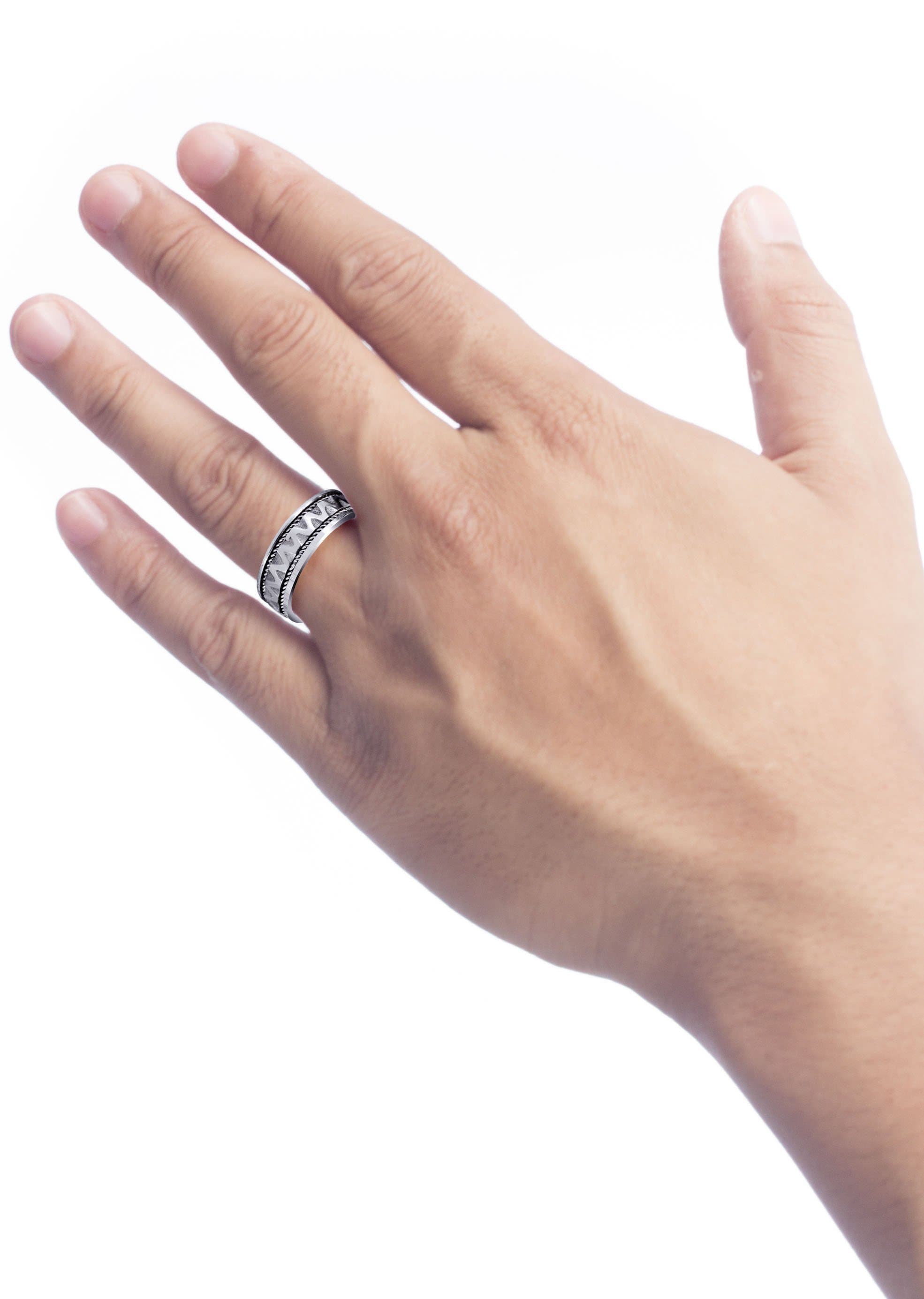 Celtic Men's Wedding Band Ring - Sand Blast & High Polish Finish - Perfect for Celtic Weddings, Anniversary Gifts & Irish Heritage Jewelry