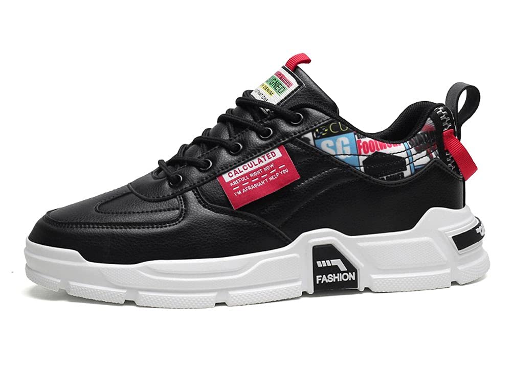 Men's Fashion PU Thick Sole Sneakers - Lightweight Running Shoes for Men, Comfortable Walking Shoes with Cushioned Sole (Size 6.5-10) - Perfect for Jogging, Gym Workouts & Casual Wear