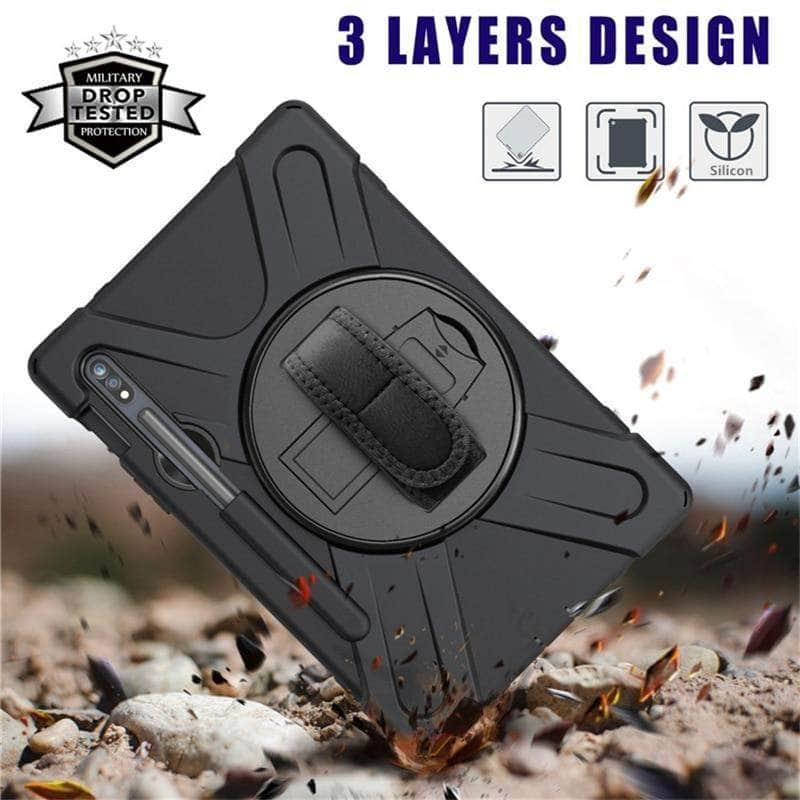 Samsung Galaxy Tab S7 11-inch (T870/T875) Rugged Hybrid Rotating Stand Case - Protective Cover for Work, Travel & Outdoor Use