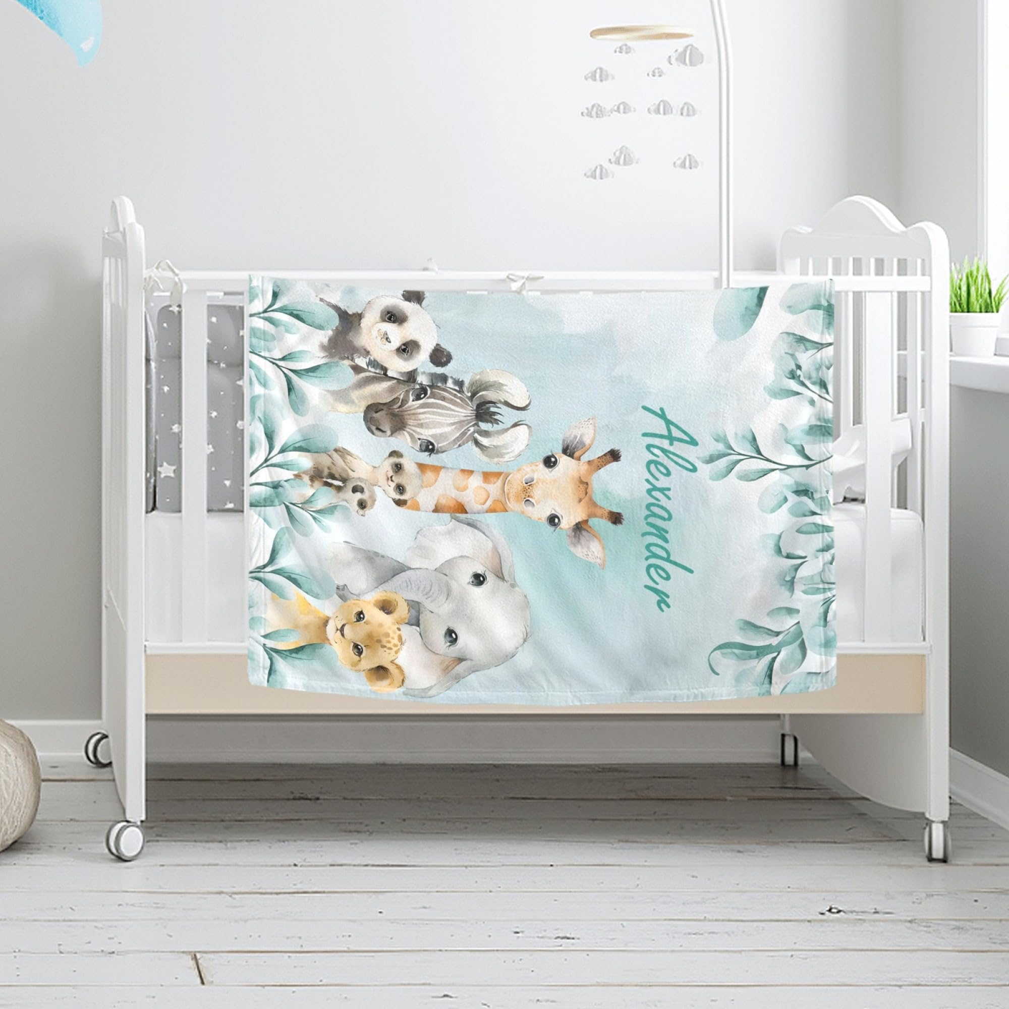 Personalized Baby Blanket for Boys - Custom Name Embroidered Soft Blanket for Newborns & Toddlers - Perfect for Nursery, Gift, and Photo Shoots